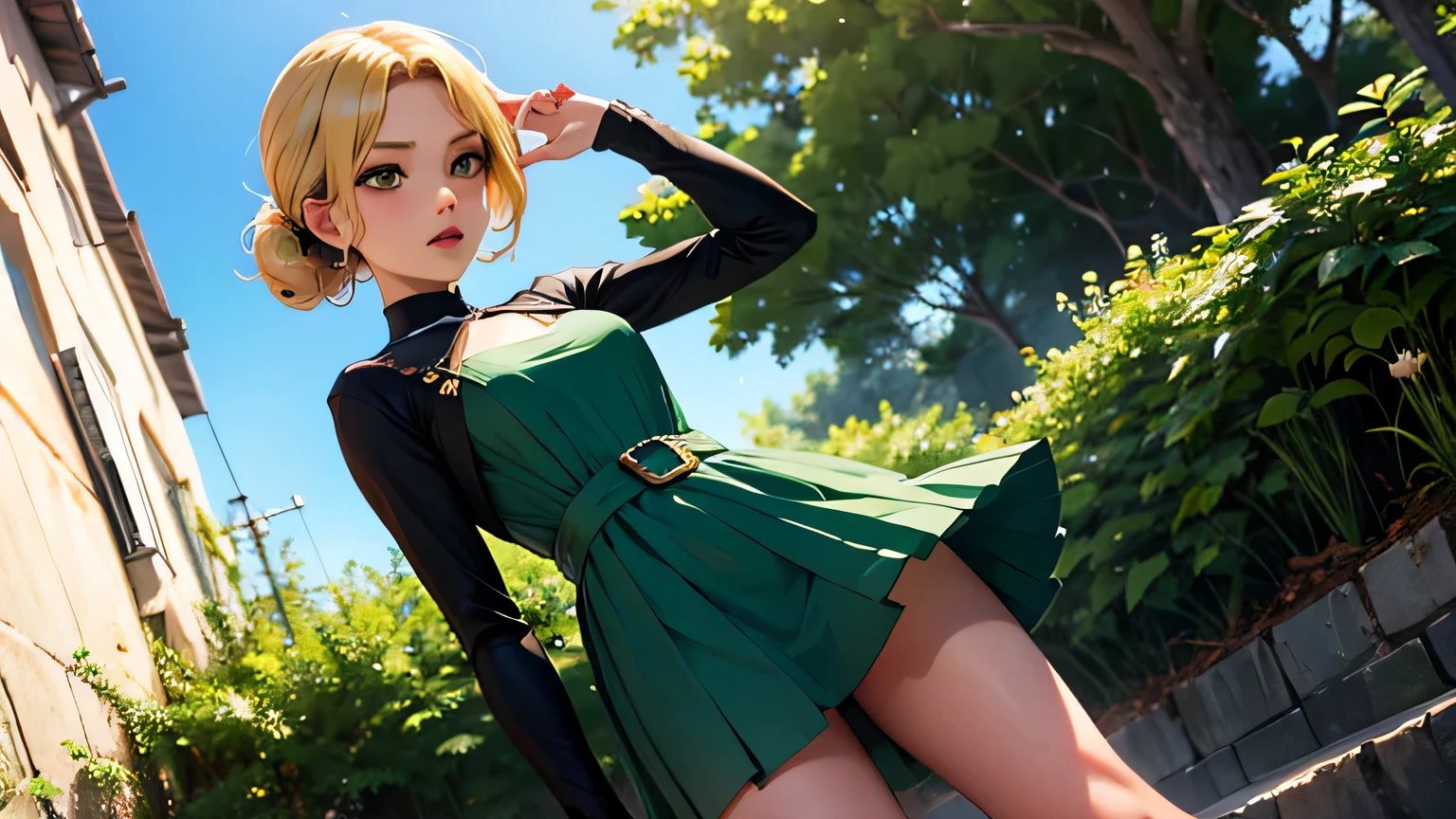 chica otome vestido verde