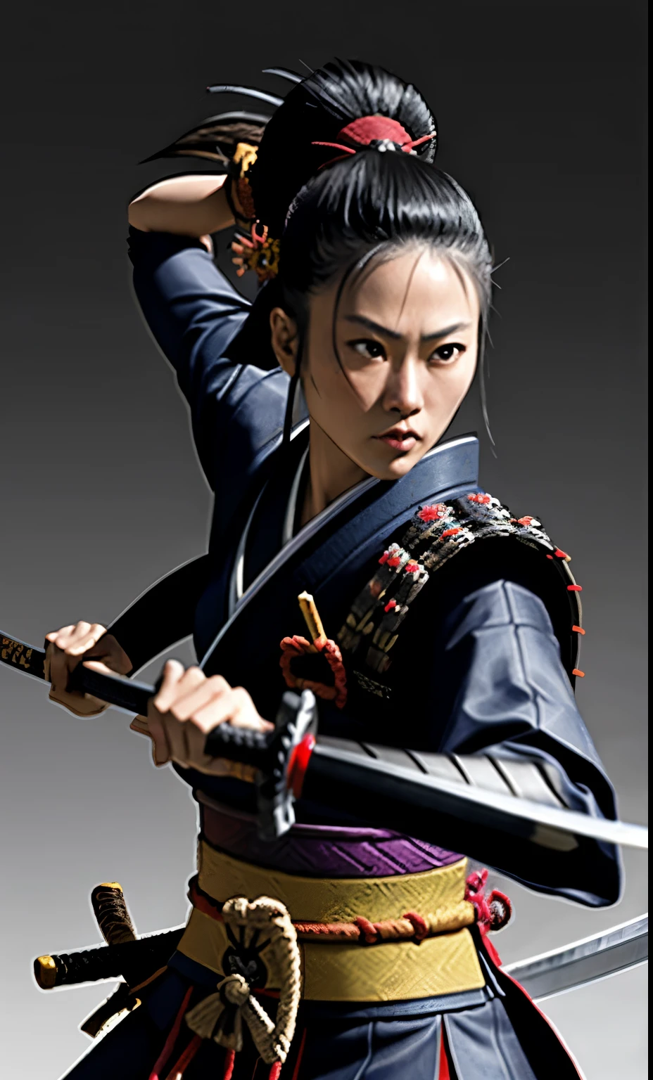 Samurai woman katana fight realist