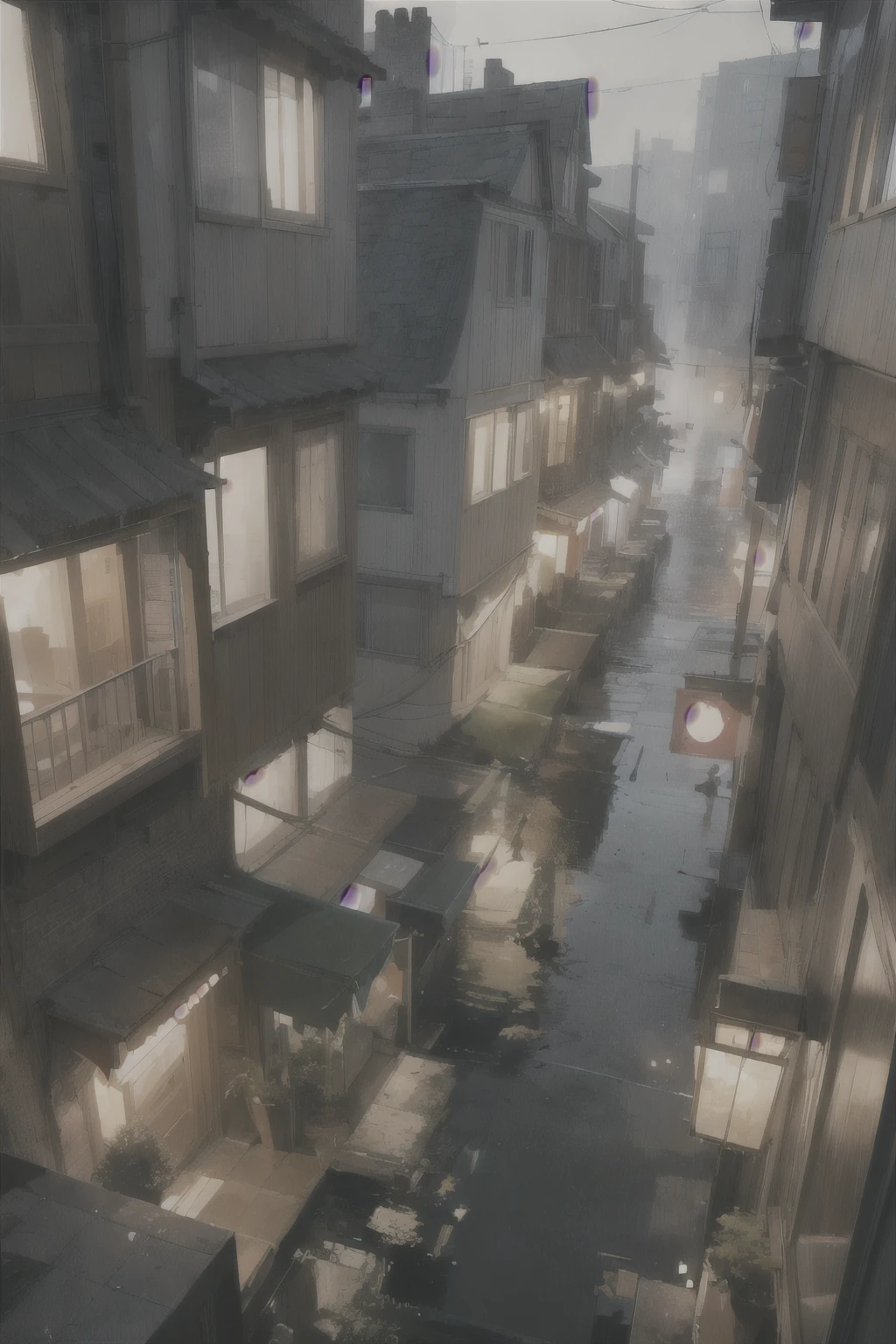 absurdres, highres, ultra detailed, (1man:1.3),
BREAK
, Design a rainy alley way scene, with tall architecture, rain,smoke, fog, and a sense of loneliness and danger.
BREAK
, Create an image of a destructive demon, with fearsome features, dark powers, and a thirst for chaos and ruin.
BREAK
, Design an image with a fisheye lens effect, capturing a wide field of view with a distinctive, curved perspective.
BREAK
, Create a rooftop view in an urban setting, with panoramic cityscapes, dramatic skylines, and a sense of elevation.
BREAK
, Illustrate a tender moment between a parent and , capturing their bond, love, and connection.
BREAK
, Illustrate an image using pointillism, with tiny dots of color meticulously placed to create a cohesive and visually stunning whole.