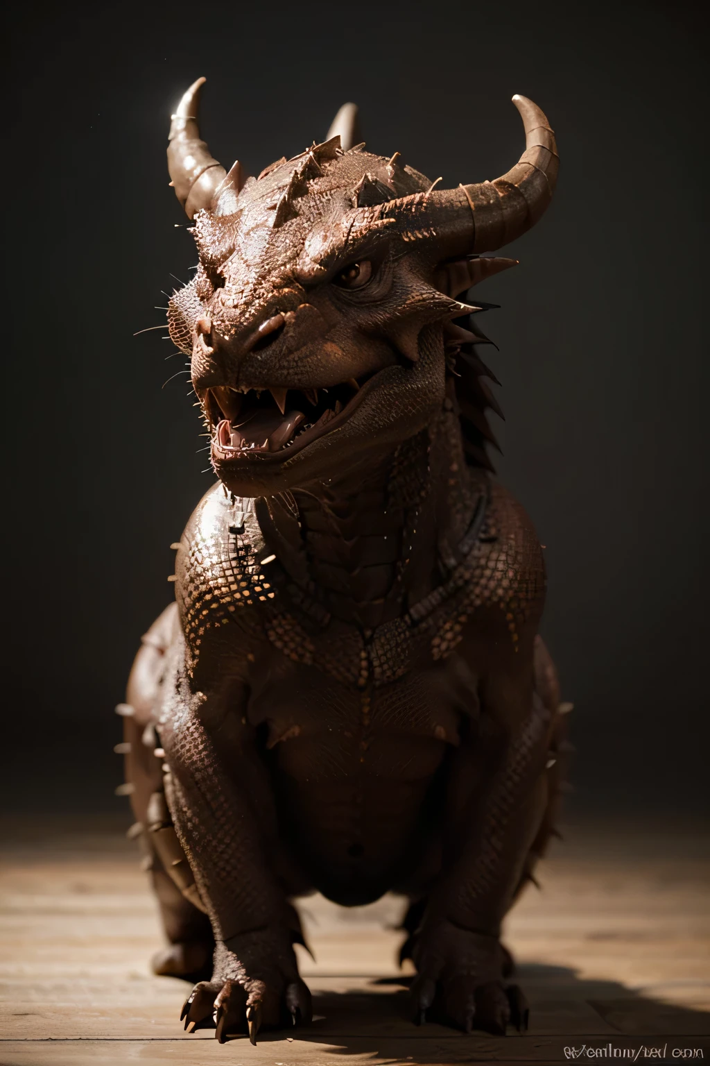 Anxious angry realistic dragon