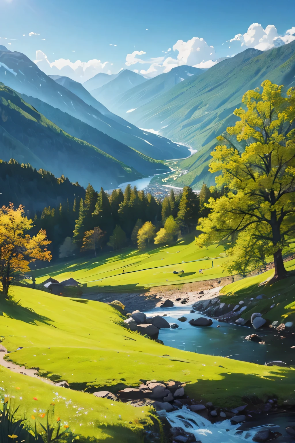 landscape in the mountains spring