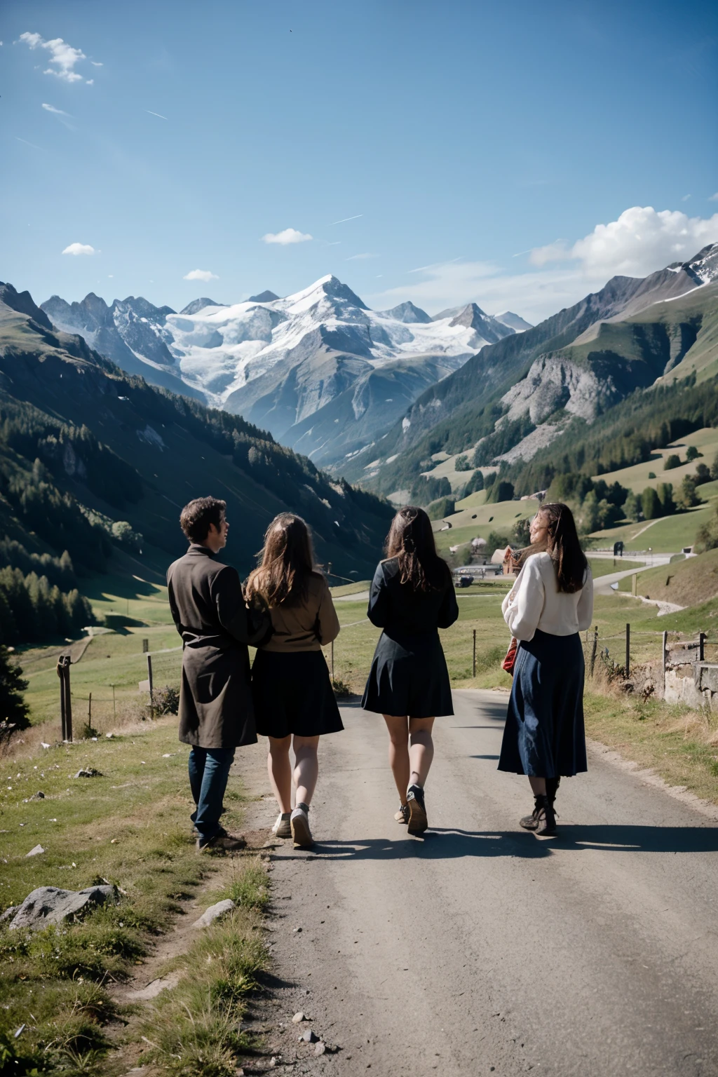 Mountains, group, group of people 10 people ,Beautiful work, Switzerland, Conversation