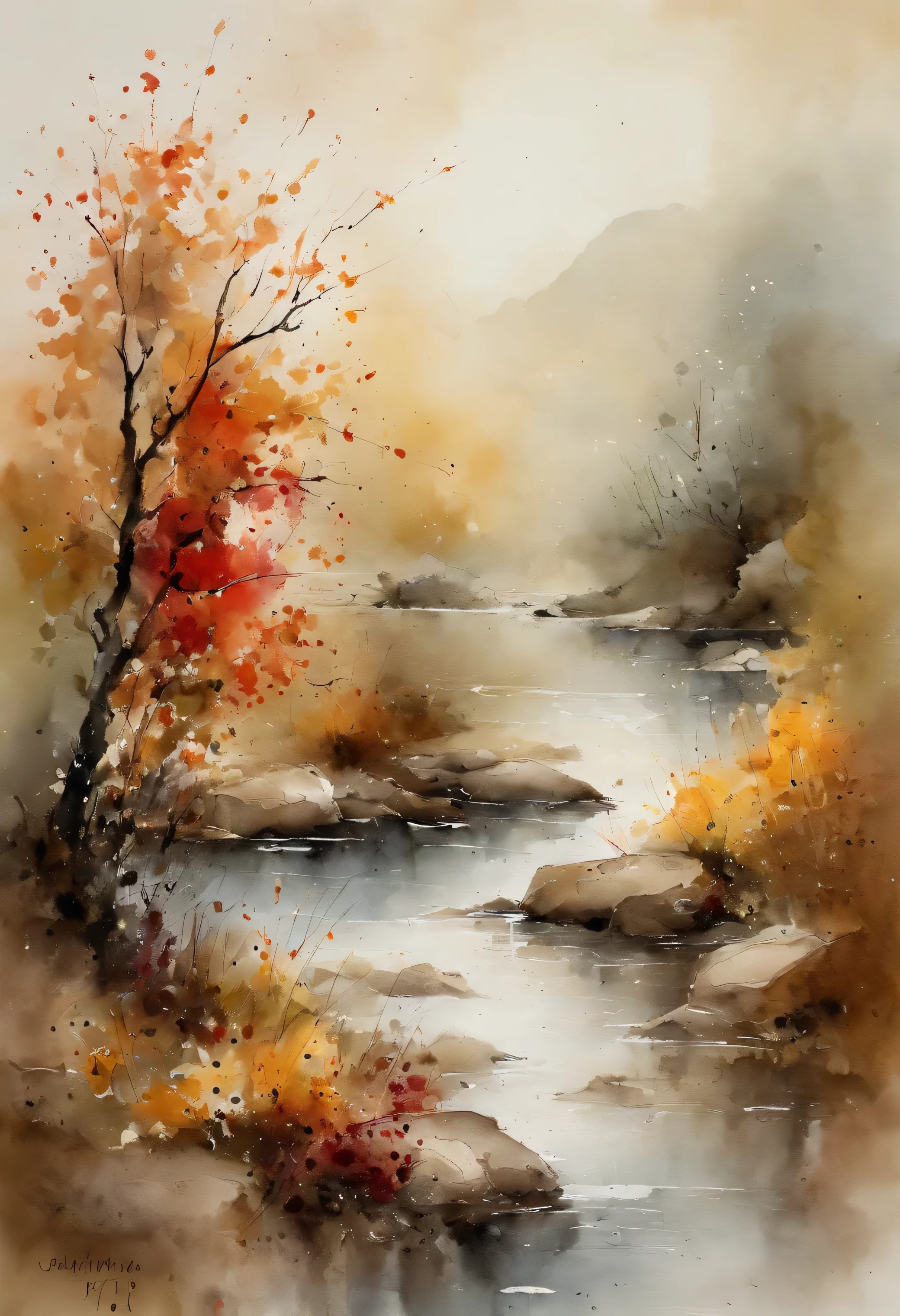 calm peaceful Feng Shui art painting with a splatter background and spray paint effect, beige colors, by Eugeniusz Zak, watercolor art, by Károly Lotz, watercolor painting, watercolor painting style, watercolor detailed art, by Reuben Tam, watercolor digital painting, watercolor paint, masterfully detailed watercolor, watercolor art, Grzegorz Rutkowski
