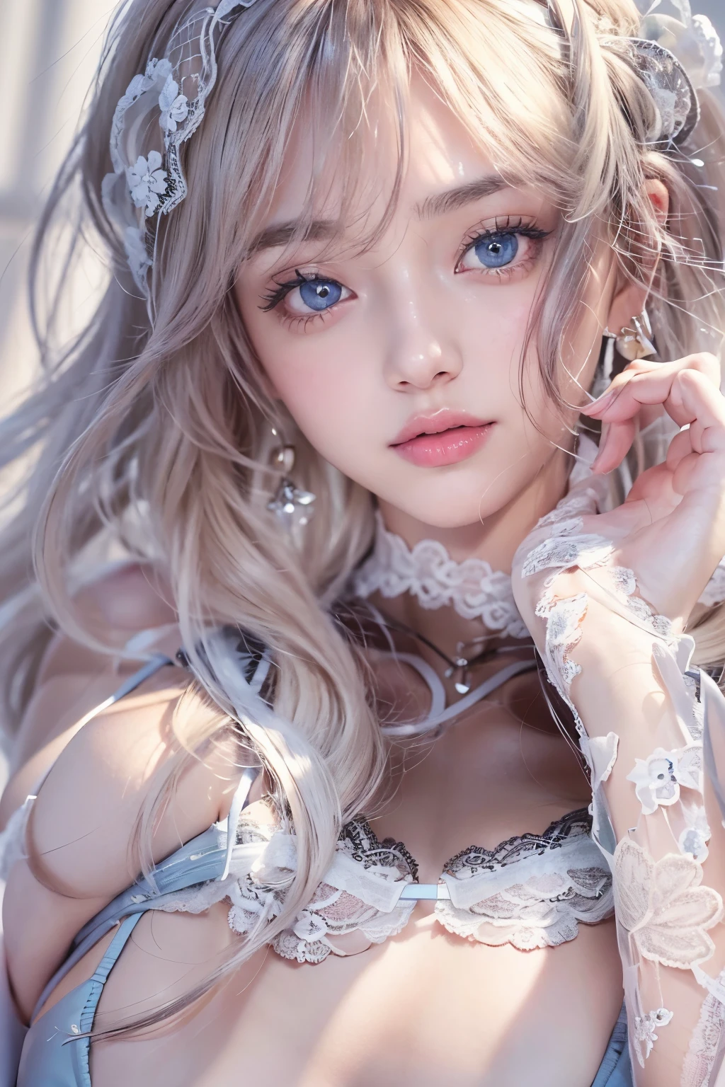 1woman, (Ultra realistic, high res), (highly detailed eyes, highly detailed hair, highly detailed face, highly detailed plump lips), (off shoulder with open breasts), breasts, upper body, caute smile, (best quality:1.4), Raw photo, (realistic, photo-realistic:1.37), professional photography, cinematic light, (fine face: 1.2),fashion model 20 years old, cute, [[[[pure eyes]]]], [[[[closeup]]]], [[[[chest]]]], [[[[neck]]]], [[[[shoulders]]]], perfect eyes, perfect iris, perfect lips, perfect teeth, perfect skin, soft front light, glow, HDR, (muted colors:1.2), Retrato da mulher、white skin、((cabelo Castanho ondas suaves)) Best Blanco Romantico、8k resolution、Frente Illuminada、アメリカの女の子のPortrait、solo、20-year-old、beautiful face、Upper body、medium side cut、beautiful black hair、beautiful little face woman, solo,　black theme,　look at the audience,one woman, It&#39;s real, Wolfsan-6500-V1.3, anime、animeスタイル、beautiful diamond eyes、20 year old american girl、braided hair、swimsuit、portrait beautiful detailed woman, very detailedな青い顔, Reality, beautiful narrow blue eyes, huge file size, Super detailed, High resolution, very detailed, highest quality, masterpiece, An illustration, very detailed, ticker, Unite, 8K painting wallpaper, fine, fine details, masterpiece, highest quality, Hvery detailed ticker uniform 8K wallpaper, face light movie lighting、cuteブラウス, dark background, oil, masterpiece, diffused soft film lighting, Portrait, highest quality (perfect face:1.4),stunning girl pictures,(8K and、photorealistic:1.25) 、(lip gloss、eyelashes、shiny face、shiny skin、highest quality、超High resolution、Depth of the bounds written、chromatic aberration、caustic road lighting、natural shading、sexy 1girl, Extremely cute, Amazing face and eyes, (Beautiful lovely smile), (extremely detailed beautiful face), bright and shiny lips, (cute bikini:1.3), (very elaborate lace bra:1.5), smooth skin, super beautiful, attractive, (Best Quality:1.4), (hyper quality), (Ultra-detailed), (hyper-realistic, Photorealsitic:1.37), Authentic skin texture, complex details, extremely detailed CG unified 8k wallpaper, RAW Photos, professional photograpy, Cinematic lighting, coast, sea, palm trees,masterpiece, best quality, high quality, High definition, High quality texture, High quality shadow, high detail, beautiful detailed, finely detailed, extremely detailed cg, detailed texture, a realistic representation of the face, realistic, colorful, delicate, Cinematic Light, sidelighting, Lens Flare, Ray tracing, sharp focus, (intrica