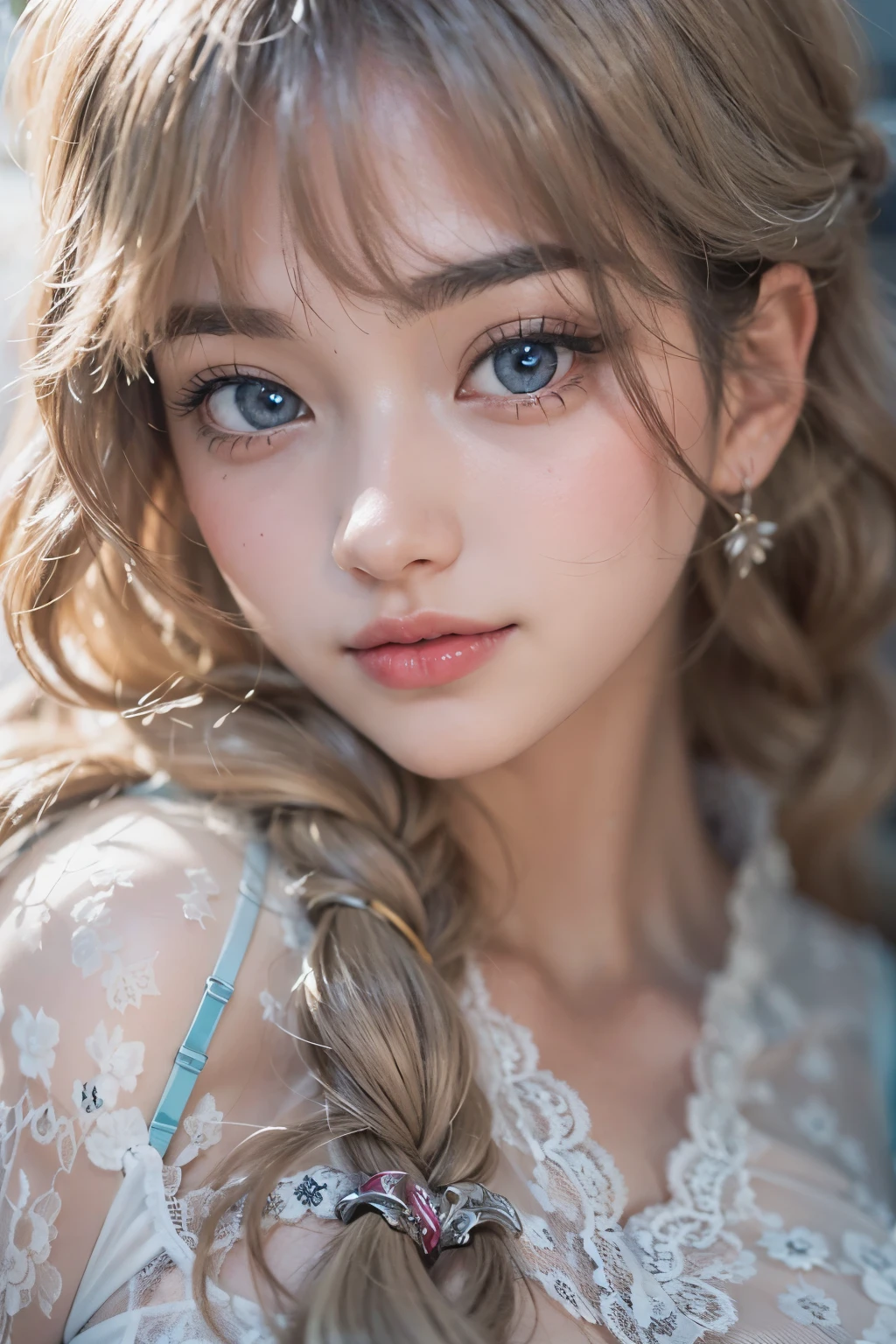 1woman, (Ultra realistic, high res), (highly detailed eyes, highly detailed hair, highly detailed face, highly detailed plump lips), (off shoulder with open breasts), breasts, upper body, caute smile, (best quality:1.4), Raw photo, (realistic, photo-realistic:1.37), professional photography, cinematic light, (fine face: 1.2),fashion model 20 years old, cute, [[[[pure eyes]]]], [[[[closeup]]]], [[[[chest]]]], [[[[neck]]]], [[[[shoulders]]]], perfect eyes, perfect iris, perfect lips, perfect teeth, perfect skin, soft front light, glow, HDR, (muted colors:1.2), Retrato da mulher、white skin、((cabelo Castanho ondas suaves)) Best Blanco Romantico、8k resolution、Frente Illuminada、アメリカの女の子のPortrait、solo、20-year-old、beautiful face、Upper body、medium side cut、beautiful black hair、beautiful little face woman, solo,　black theme,　look at the audience,one woman, It&#39;s real, Wolfsan-6500-V1.3, anime、animeスタイル、beautiful diamond eyes、20 year old american girl、braided hair、swimsuit、portrait beautiful detailed woman, very detailedな青い顔, Reality, beautiful narrow blue eyes, huge file size, Super detailed, High resolution, very detailed, highest quality, masterpiece, An illustration, very detailed, ticker, Unite, 8K painting wallpaper, fine, fine details, masterpiece, highest quality, Hvery detailed ticker uniform 8K wallpaper, face light movie lighting、cuteブラウス, dark background, oil, masterpiece, diffused soft film lighting, Portrait, highest quality (perfect face:1.4),stunning girl pictures,(8K and、photorealistic:1.25) 、(lip gloss、eyelashes、shiny face、shiny skin、highest quality、超High resolution、Depth of the bounds written、chromatic aberration、caustic road lighting、natural shading、sexy 1girl, Extremely cute, Amazing face and eyes, (Beautiful lovely smile), (extremely detailed beautiful face), bright and shiny lips, (cute bikini:1.3), (very elaborate lace bra:1.5), smooth skin, super beautiful, attractive, (Best Quality:1.4), (hyper quality), (Ultra-detailed), (hyper-realistic, Photorealsitic:1.37), Authentic skin texture, complex details, extremely detailed CG unified 8k wallpaper, RAW Photos, professional photograpy, Cinematic lighting, coast, sea, palm trees,masterpiece, best quality, high quality, High definition, High quality texture, High quality shadow, high detail, beautiful detailed, finely detailed, extremely detailed cg, detailed texture, a realistic representation of the face, realistic, colorful, delicate, Cinematic Light, sidelighting, Lens Flare, Ray tracing, sharp focus, (intrica