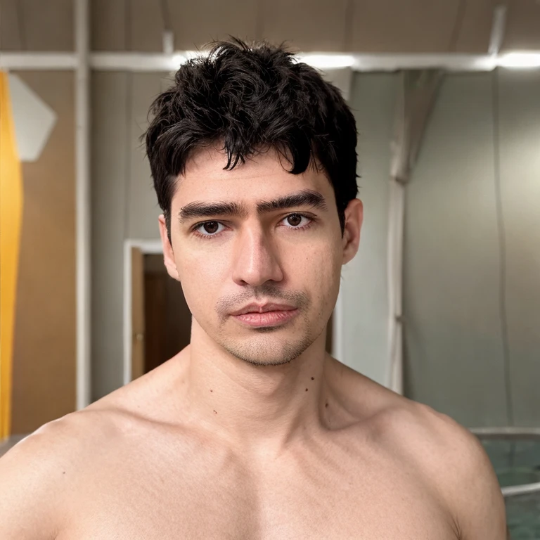 (masterpiece, best quality:1.2), 1man, solo,,upper body,dark theme,looking at viewer, orange background,beautiful detailed skin,spotlight,dark theme, spotlight,dark theme,