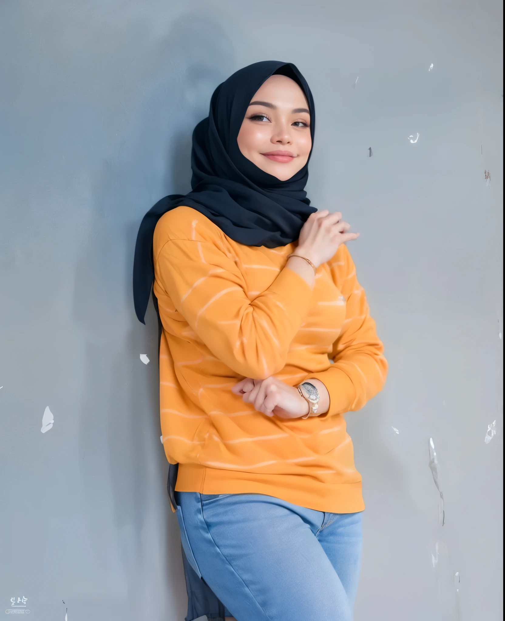masterpiece, (ultra-high-definition portrait, vignet:1.4), Realistic, extremely detailed, CG unified, 8k, Clean lines, highly detailed, High-definition, raw color photos, she is smiling, Realistic portrait, Cinematic Light, Beautiful detailed, (1hijabgirl, indonesian:1.5), (165cm tall, big breasts with lips like she wants to kiss:1.5), Beautiful big breasts, breasts details, very tight, (Biggorgeous breast, Smiling:1.5), (Smiling, Big Breast:1.4), Close up of a girl in Beautiful clothes with errected nipple, biggorgeous breast, Soft smile, scarf, (Bombastic Side Eyes with curvaceous body:2), pose 4 of 1 6, Undress, No bra, (nipples that are clearly sticking out detail:1.2), Outdoors, high intricate detailed.