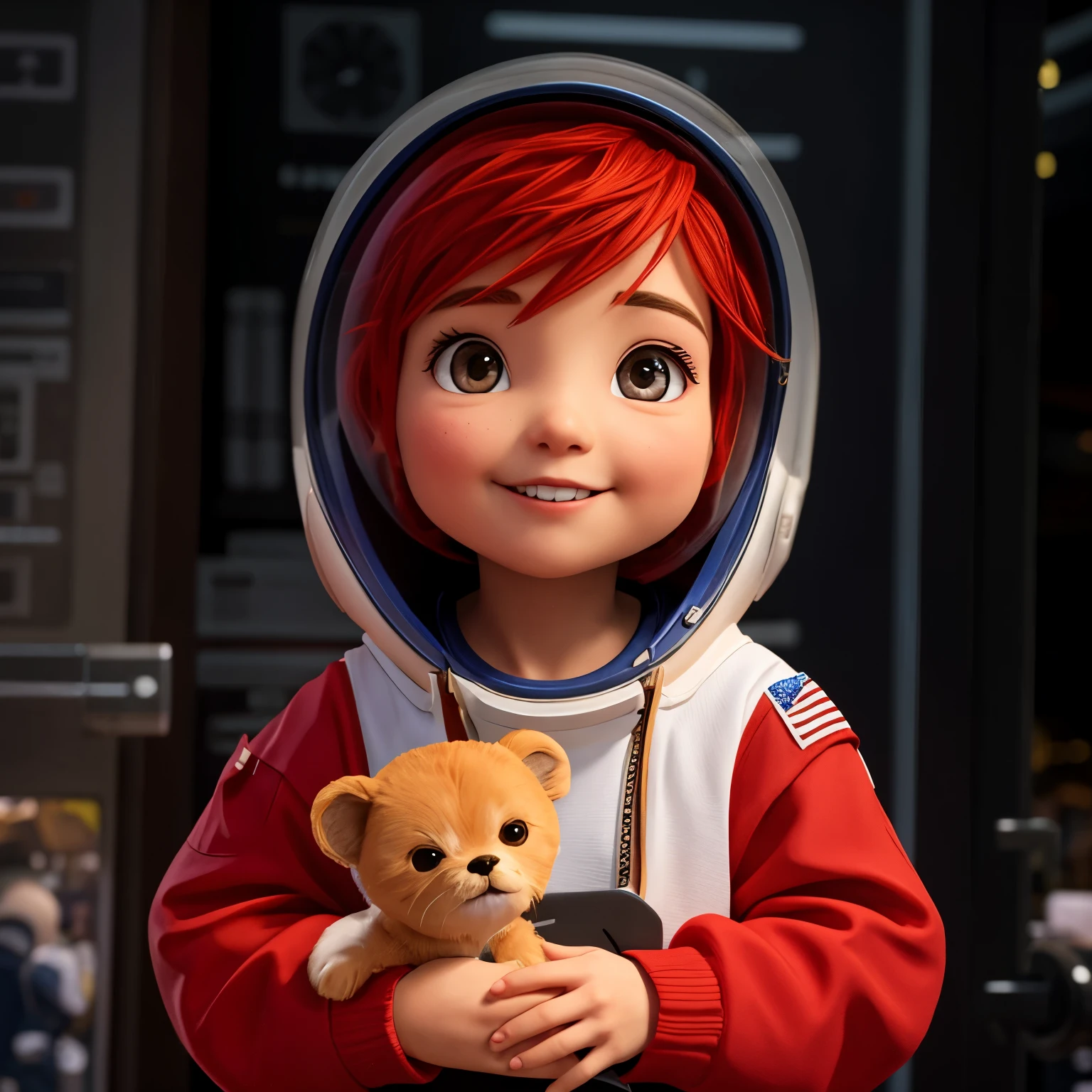 That the is dressed as an astronaut