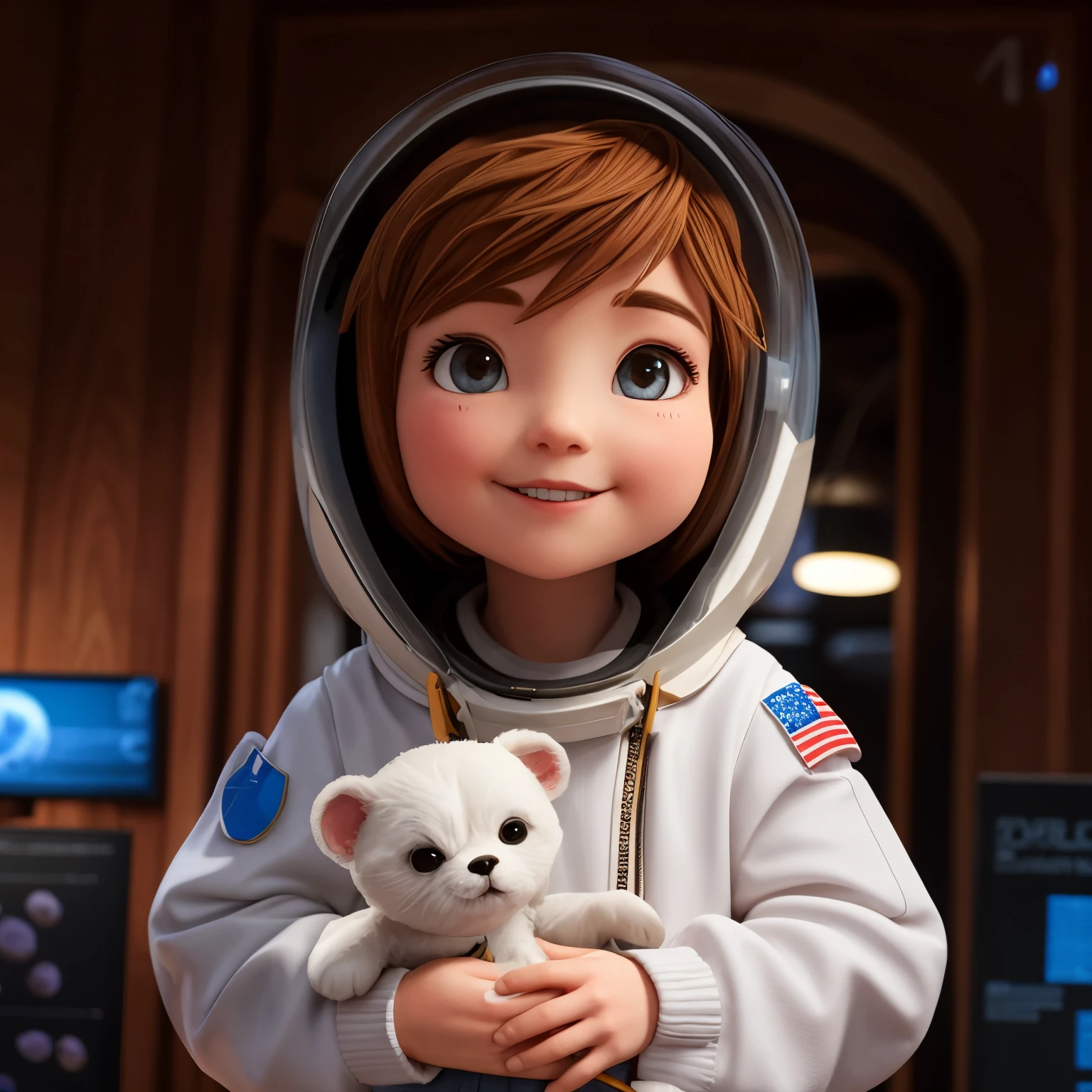 That the is dressed as an astronaut