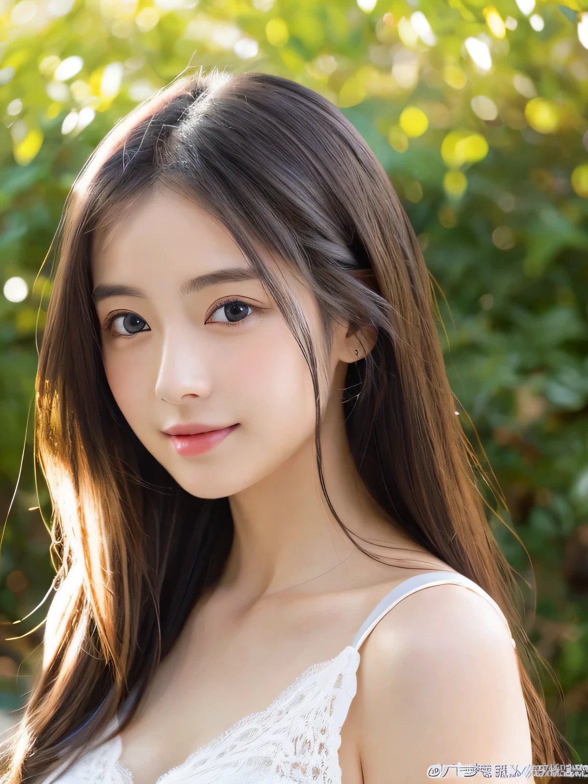 (((32ｋ,high details,high detail、masterpiece,attention to detail,alone))),Raw photo & realistic atmosphere,beautiful dark blue eyes,detailed mouth,glossy lips,thin eyebrows,fine eyes、Soft white skin that shines in every detail、sheの深い黒色の目はとても美しいです,lip details、very beautiful face,very well-shaped face、lifelike face,shining beautiful lips,beautiful eyebrows,infinite reality, Realistic young gravure idol,she&#39;she&#39;she&#39;she&#39;she&#39;she&#39;she&#39;s a very cute woman , young gravure idol, young gravure idol, とても美しくてかわいい22 years old beautiful girl,incredibly beautiful and classy，22 years old beautiful girl,natural soft light,（shiny hair,,Beautiful and kind eyes：1.5）,gentle smile,well-shaped chest,medium long hair,tie hair,beautiful posture,no makeup,think ahead，whole body，Ocean，Oceanのそば，
