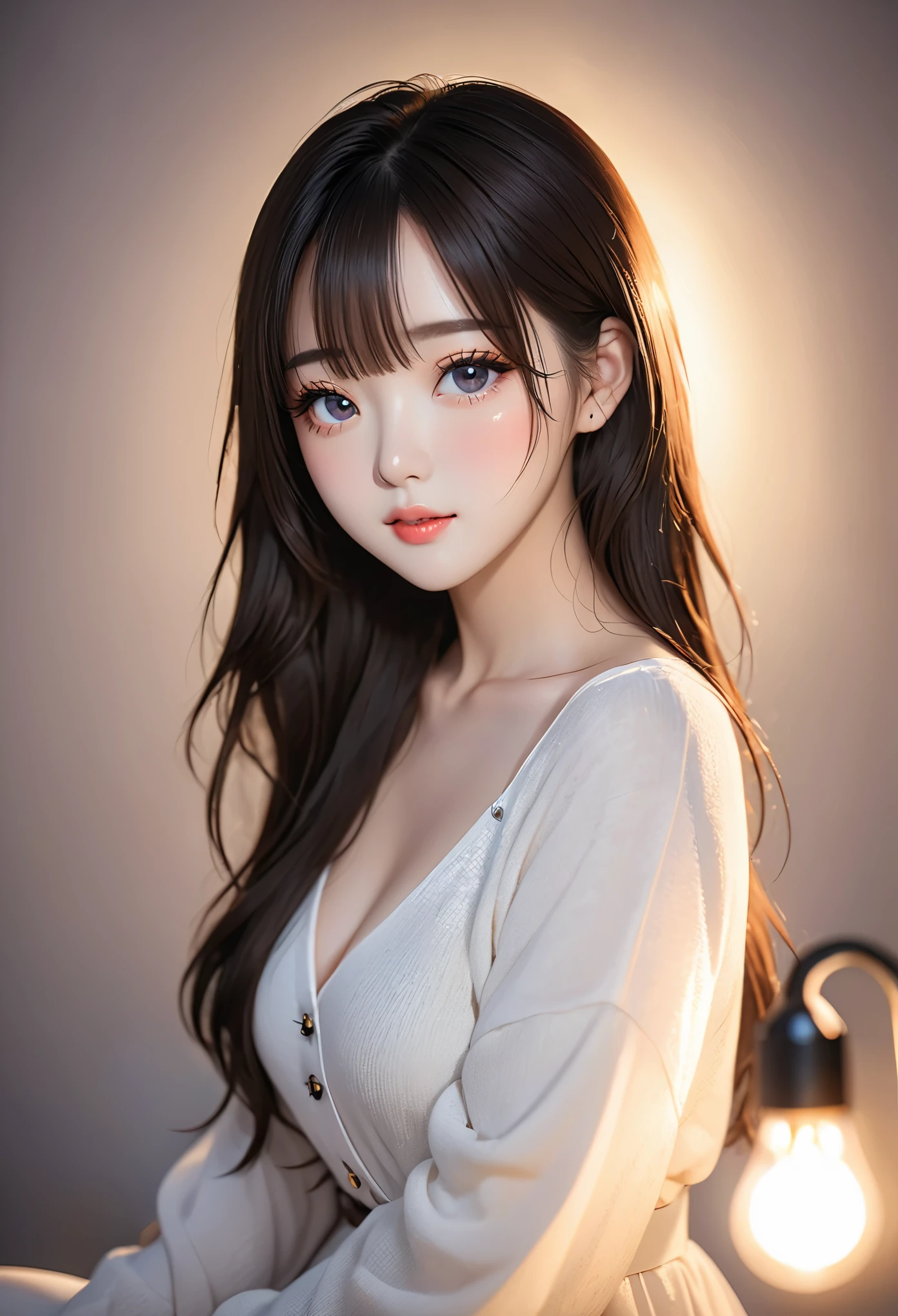 top quality, actual, Very delicate and beautiful, original photo, professional lighting, face lighting, depth of field, single focus, whole body, 1 female, (Pure love face_v1: 0.33), (ulzzang-6500: 0.33),