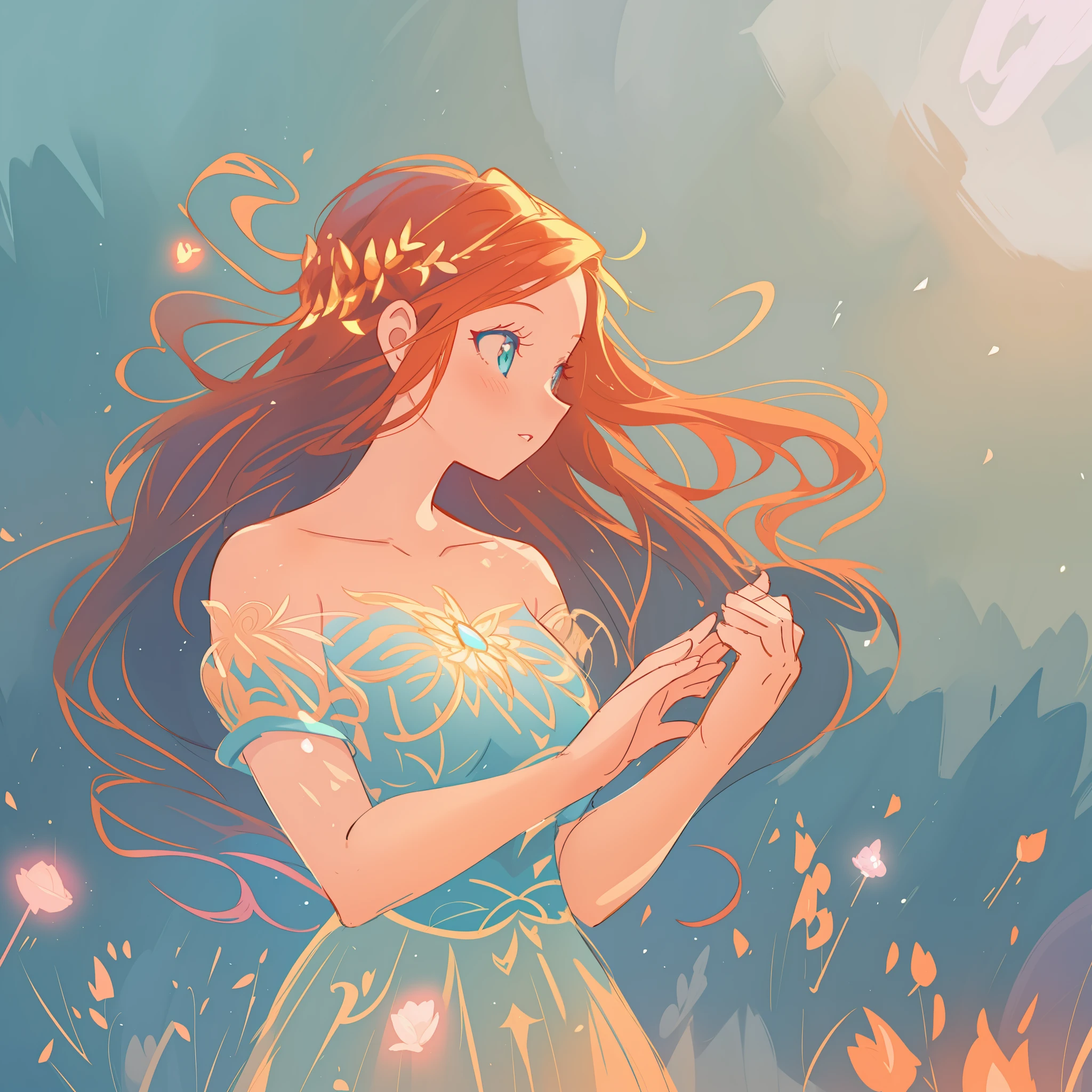 beautiful girl, inspired by Glen Keane, inspired by Lois van Baarle, disney art style, by Lois van Baarle, glowing aura around her, by Glen Keane, jen bartel, glowing lights! digital painting, flowing glowing hair, glowing flowing hair, beautiful digital illustration