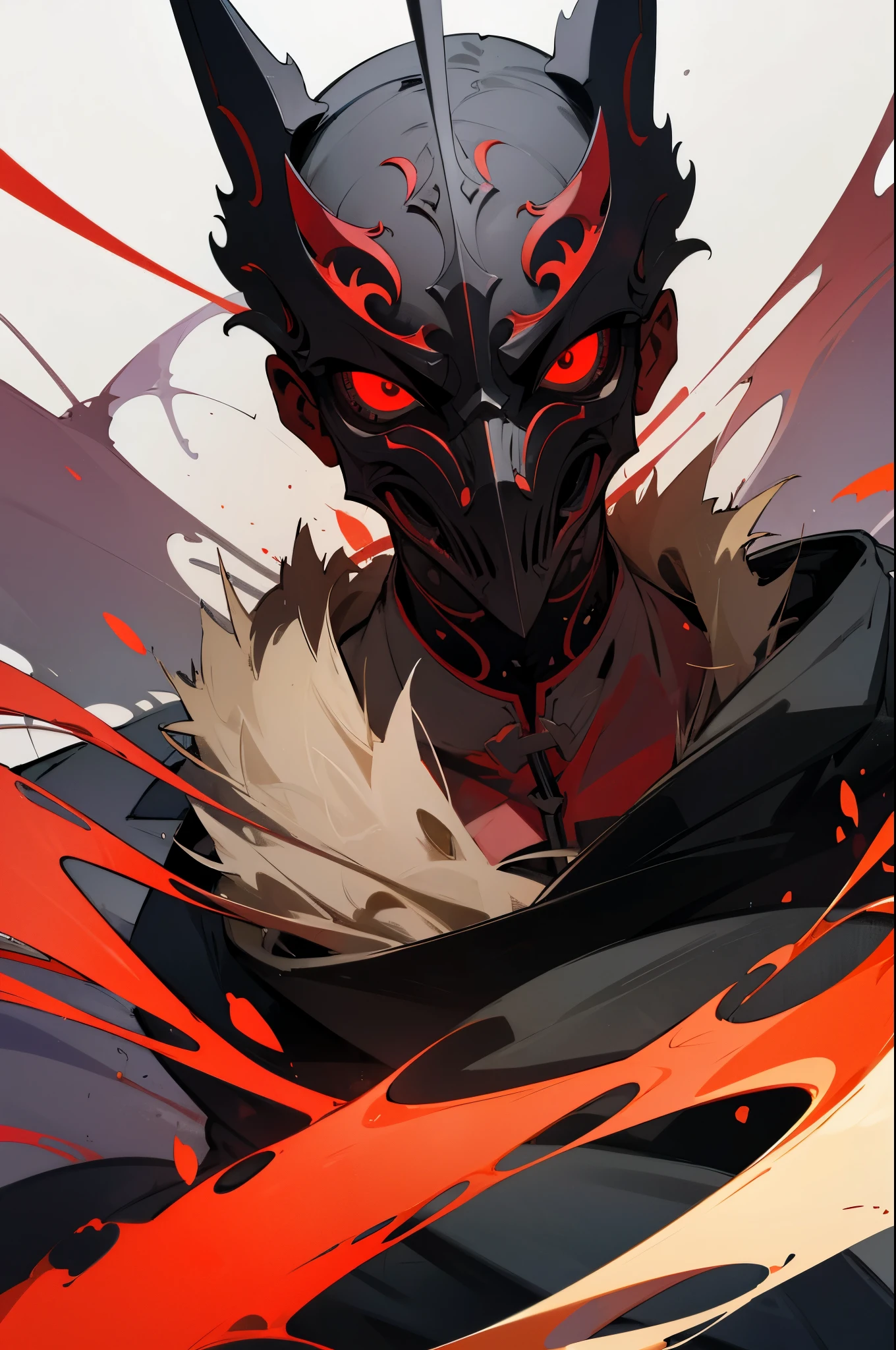 plague mask, 4K HD Illustration, boy, red eyes, crazy eyes