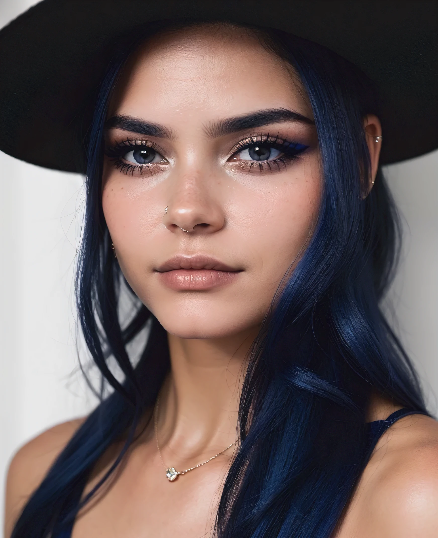 Rostro de mujer hermosa, labios llenos, blue tabs, cejas oscuras, Hermoso rostro, Pelo oscuro, sin maquillaje, belleza natural