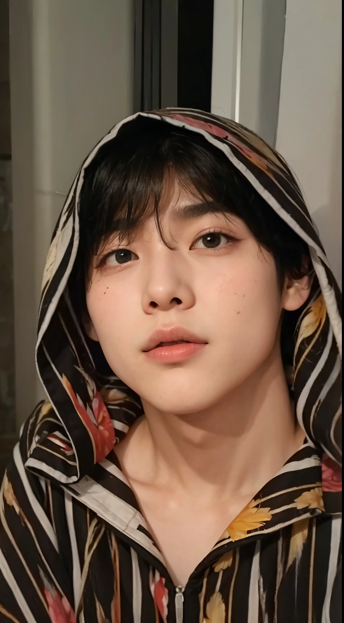 kim taehyung from bts looking at the camera ai effect