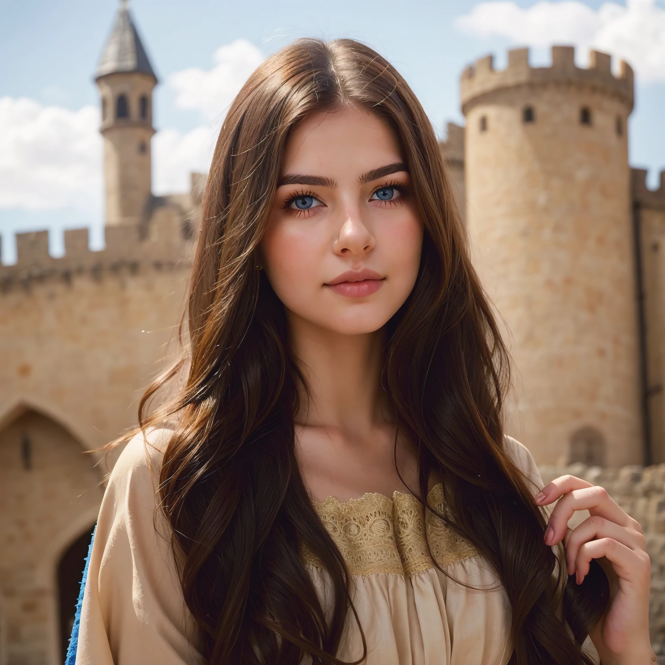 Arafed woman with long brown hair and blue eyes wearing a medieval dress..., estilo medieval, Pale Skin Persian Girl, anna nikonova aka new milkmaid, foto de una mujer hermosa, chica ucraniana, princesa medieval, Hermoso retrato image, mujer hermosa, very Hermoso retrato, hermosa chica modelo, muchacha atractiva, Hermoso retrato, hermosa mujer hermosa, hermosa joven