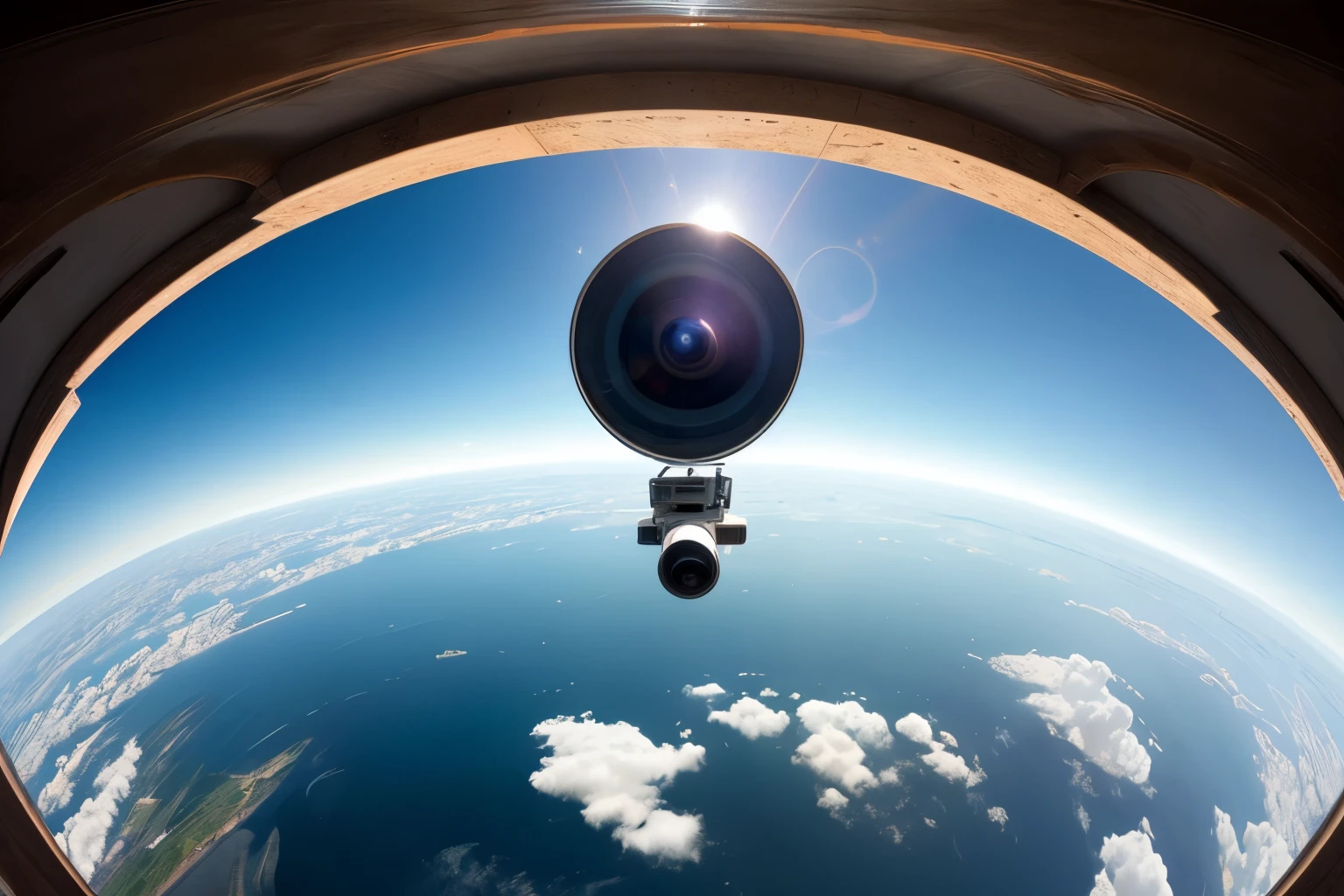 super from above, best quality, super fine, 16k, ultra-wide angle, fisheye lens, 360 degrees, empty plain, (magnificent view:1.7)