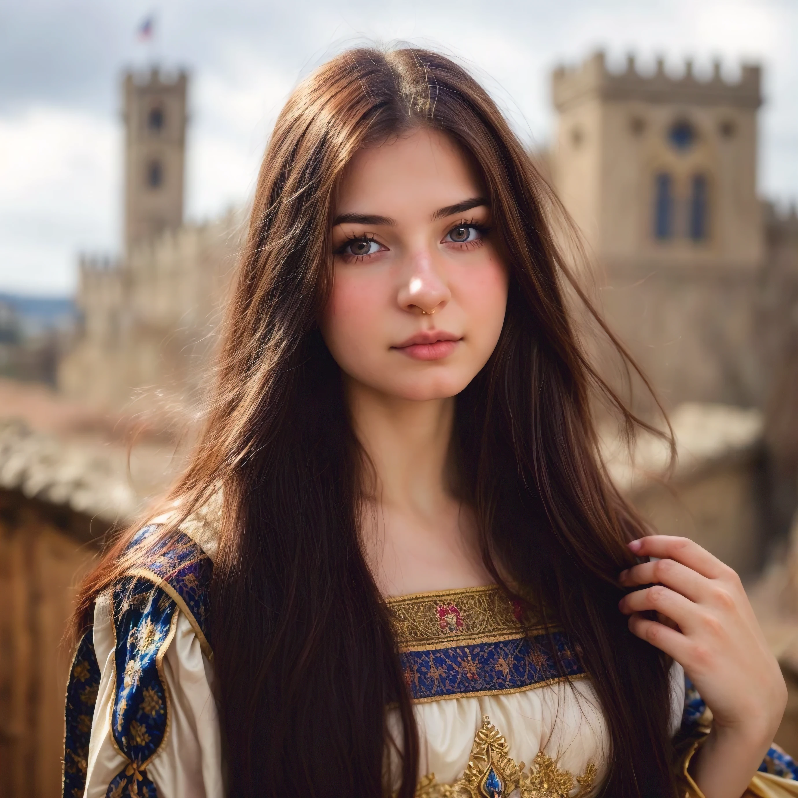 Arafed woman with long brown hair and blue eyes wearing a medieval dress..., estilo medieval, Pale Skin Persian Girl, anna nikonova aka new milkmaid, foto de una mujer hermosa, chica ucraniana, princesa medieval, Hermoso retrato image, mujer hermosa, very Hermoso retrato, hermosa chica modelo, muchacha atractiva, Hermoso retrato, hermosa mujer hermosa, hermosa joven
