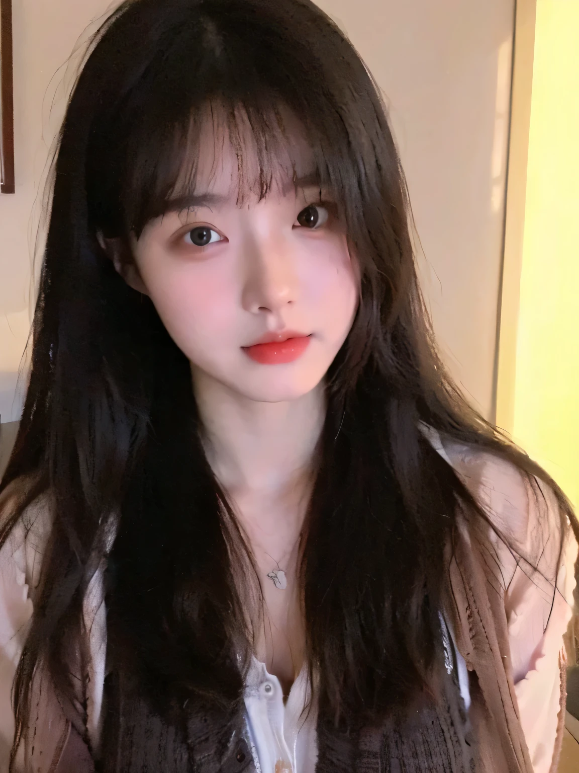 (big breasts:1.4),(cardigan:1.4),(best quality,masterpiece,ultra high resolution,(lifelike:1.4),1 girl,(16 years old:1.4),(Partially unbuttoned:1.5),