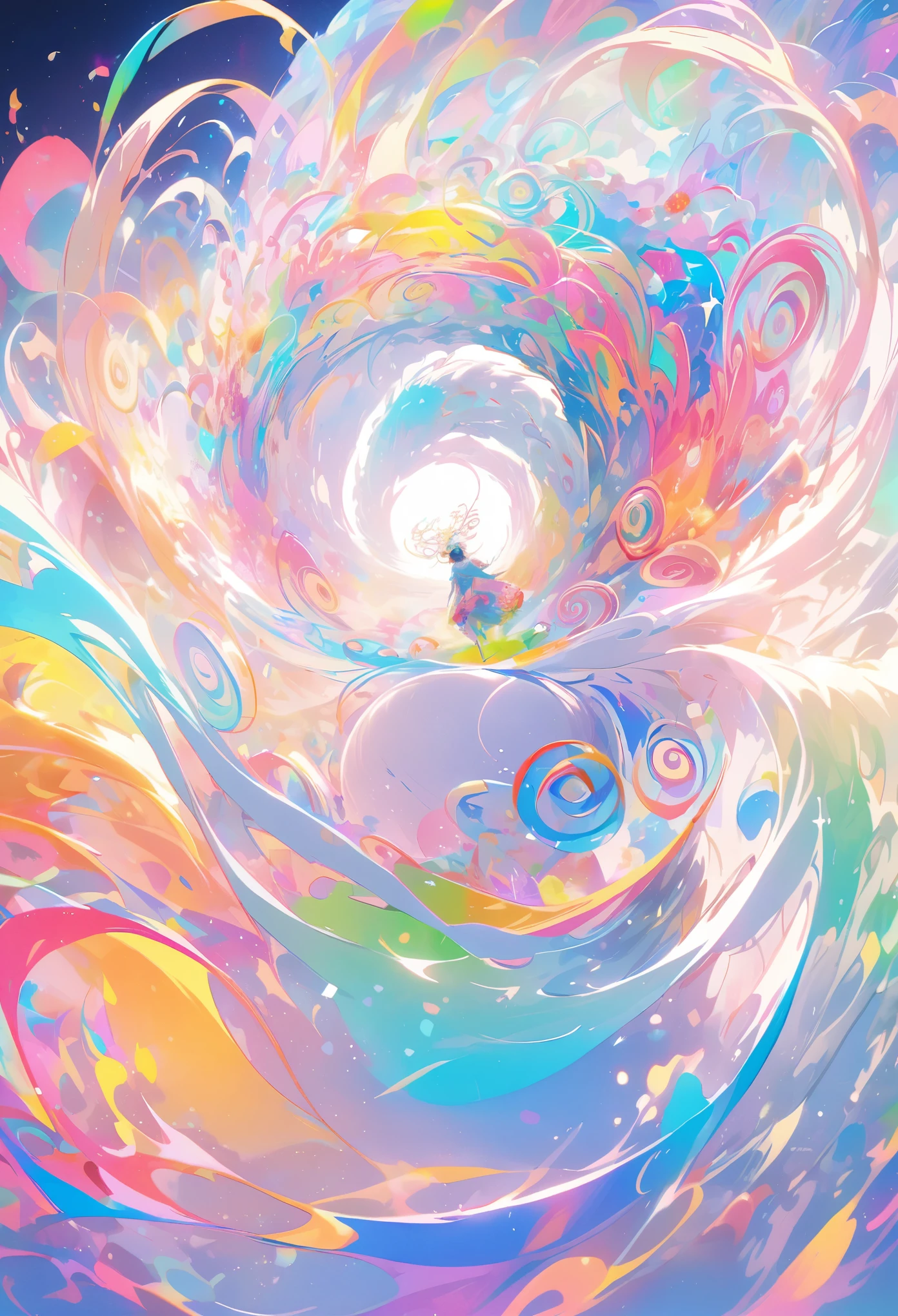 Coil，Colorful，sacred deer，green，light tone，blue，White