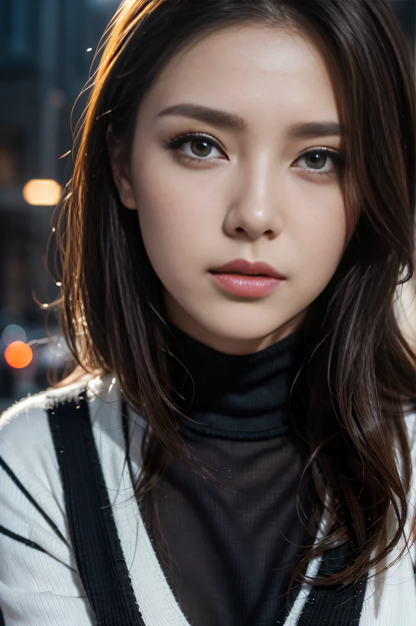 masutepiece, 超A high resolution, (Photorealistic:1.4), 8K, Raw photo, Best Quality, detailed shadow, amazing, finely detail, Official art, absurderes, Sharp Focus, (light light on the face:1), (Volumetric lighting:1.4), (Light on Face:1), (cowboy shot:1.3), London street, big ben, night time,
BREAK,
1girl in、Japan Germans、Indian beauty、Dark mascara、big eye、drooping eyes, Dark eyeliner、Dark red rouge、red-lips、chic body、thin-waist、skeletalstraight、Superb Style、8 Head Body、Sexy legs、Beautiful fingertips、small-sagging-breasted、intricate detailes、hightquality、(High class:1.4)、Ultra realistic 8K、face perfect、Perfect、clean、masterpiece、Professional artwork、famousartwork、face perfect、Beautiful expression、beautidful eyes、Half Up Hair、Beautiful woman with refreshing sexiness and outstanding proportions、A dark-haired、wetting hair、clothes shiny、show the grinps,
BREAK,
(((black pleated skirt)))、(((red turtleneck knit sweater)))、longleeves、Colossal 、a navel、bare-legged、, BREAK,
Looking at Viewer, Dynamic lighting, In the Dark, deepshadow, lowkey, intricate detailes, Detailed skin, Pore, hight resolution, nffsw, 4K, Realistic,