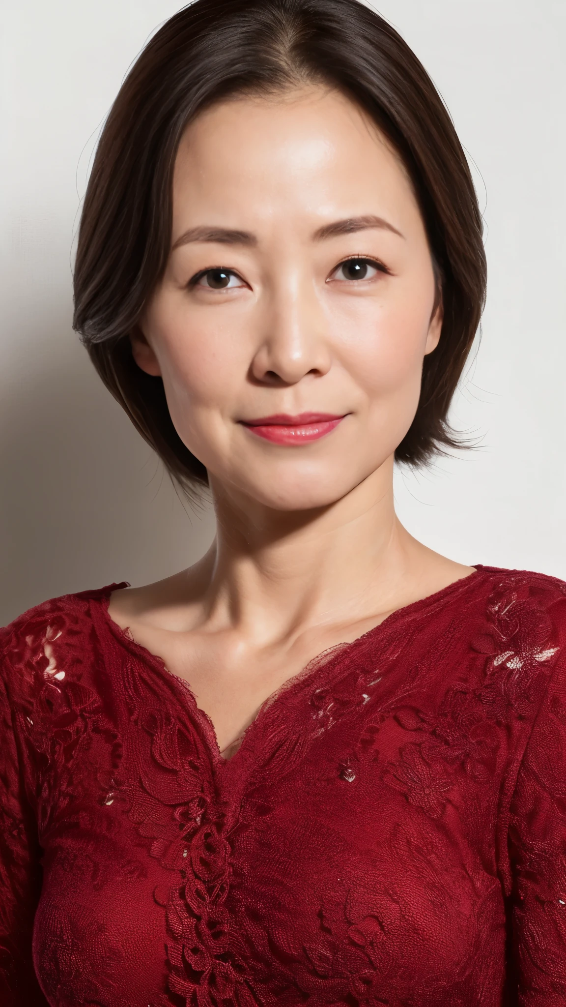remove background, gravure, (long face), describe the lips correctly, red lipstick, from the chest up, older pornstar, old face, highest quality, Super detailed, realistic, super dense skin, perfect anatomy, (1 Japanese mature woman), (erotic), 100 years old, big breasts, Bewitching, Glamour, sexy, pure white skin, looking at the viewer,