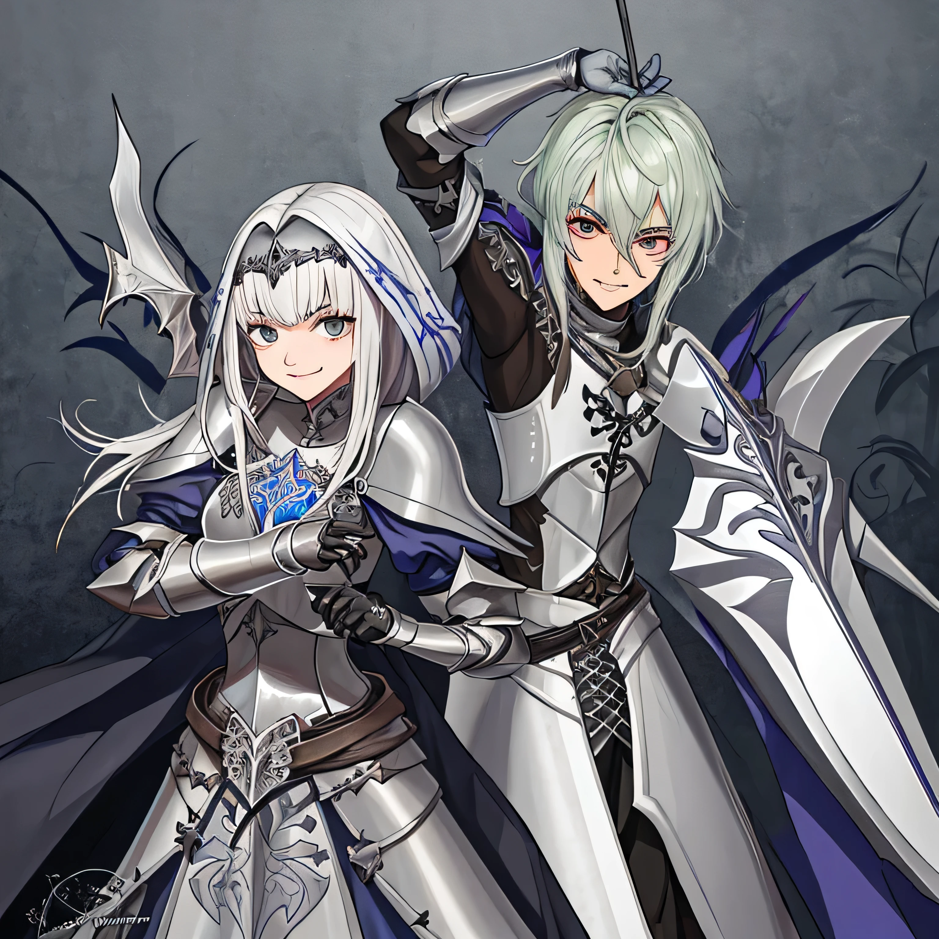 Paladino de armadura com um sorriso tenebroso