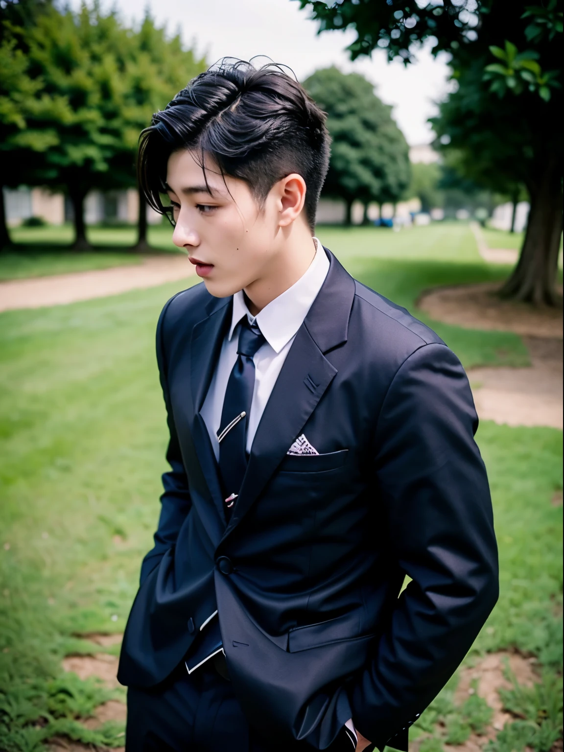 boy, y.o, handsome, suit, tie, school field