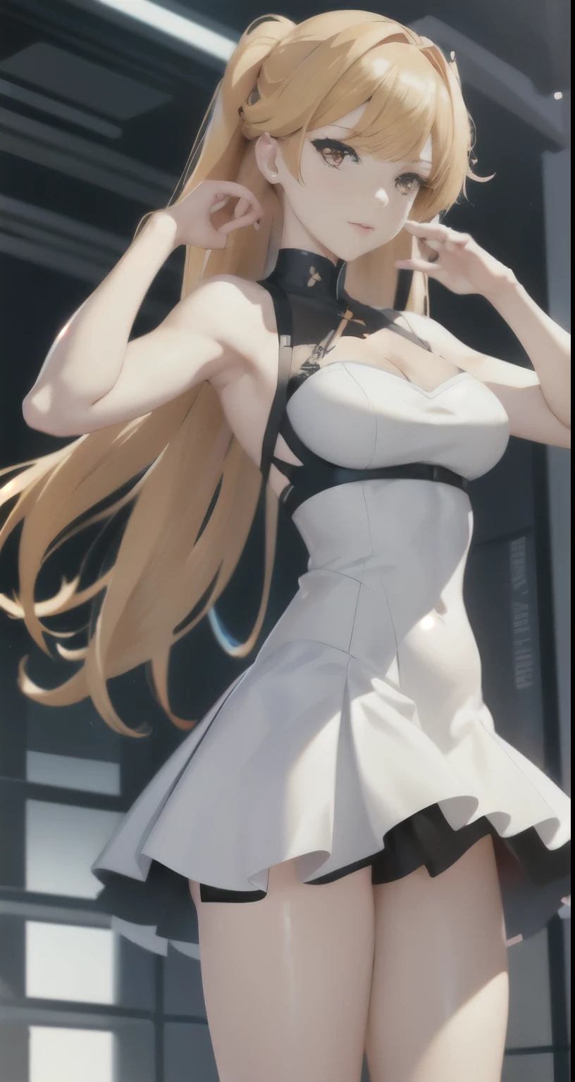 Anime - style image of a woman in a short skirt and white shirt, small details. girl frontline, from girl frontline, azur lane style, trending on cgstation, Smooth anime CG art, Photorealistic anime girl rendering, detailed digital anime art, girl frontline cg, High-definition official artwork, girl frontline style, From the Azur Lane video game