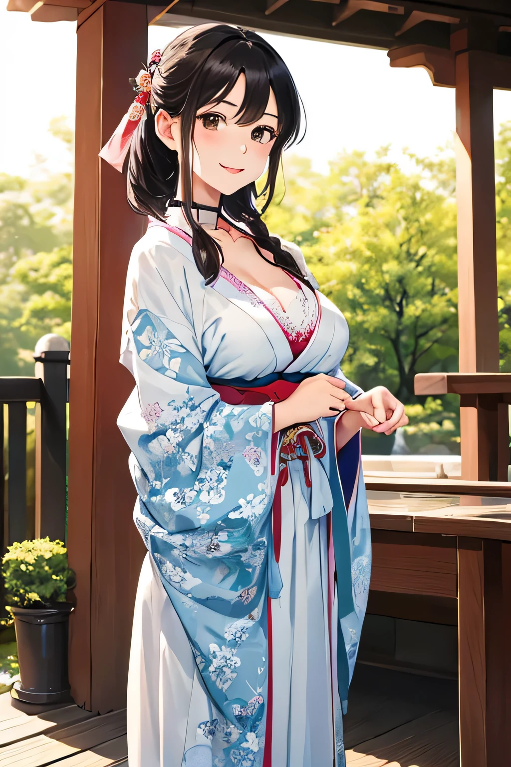 highest quality、High resolution、detailed background、cute10代の美少女、(two women:1.3)、brown hair、bob cut、braided ponytail、(huge breasts:1.3)、realistic、perfect body line、Floral embroidered panties、floral embroidered bra、emphasize the chest、emphasize cleavage、
He looked at me with a happy expression.、smile、Calm atmosphere、朱色のcuteメガネ、
Keep sleeves, typical shrine maiden's kimono, Gives a gorgeous and formal impression.、
The soft colors and floral design create a cute impression.、
Keep sleevesに合わせる帯は華やかさと巫女らしさを引き出すアイテムです.、
It is a good idea to choose an obi with a cute floral pattern or decoration on the tightening part.、
Shrine maiden'The costume has a collar decoration called a maeita.。.、
Choose a front with a cute ribbon or flower motif.、
You can choose cute geta or zori sandals for the shrine maiden'footwear.、
Something brightly colored、We recommend designs with small ribbons or flower decorations at the feet..、
You can also add cute accessories、
Pins and hair bands with flower and ribbon motifs、
Shrine maidenらしいアクセサリーを選んでみてください.、
Arrange your hair in a shrine maiden style such as a bun or braid..、
In makeup, to give a healthy impression、Natural skin tone and soft cheeks recommended.、
Meiji Shrine in Tokyo、This is a shrine dedicated to Emperor Meiji and his achievements during the Meiji era.。.、
Vast grounds and beautiful forest, You can enjoy the atmosphere of a traditional Japanese shrine.、
Shrine maidens participate in rituals and festivals.、
Perform sacred rituals to offer prayers and blessings in front of the shrine together with the shrine.'chief priest and priests.、
Shrine maiden guides the worshipers and explains the rules and etiquette of the shrine.、
It plays the role of supporting worshipers so that they can worship properly.。.、
Shrine maiden also manages and cleans the shrine.、Maintaining the beauty and cleanliness of the shrine through maintenance and cleaning of the precincts、cute