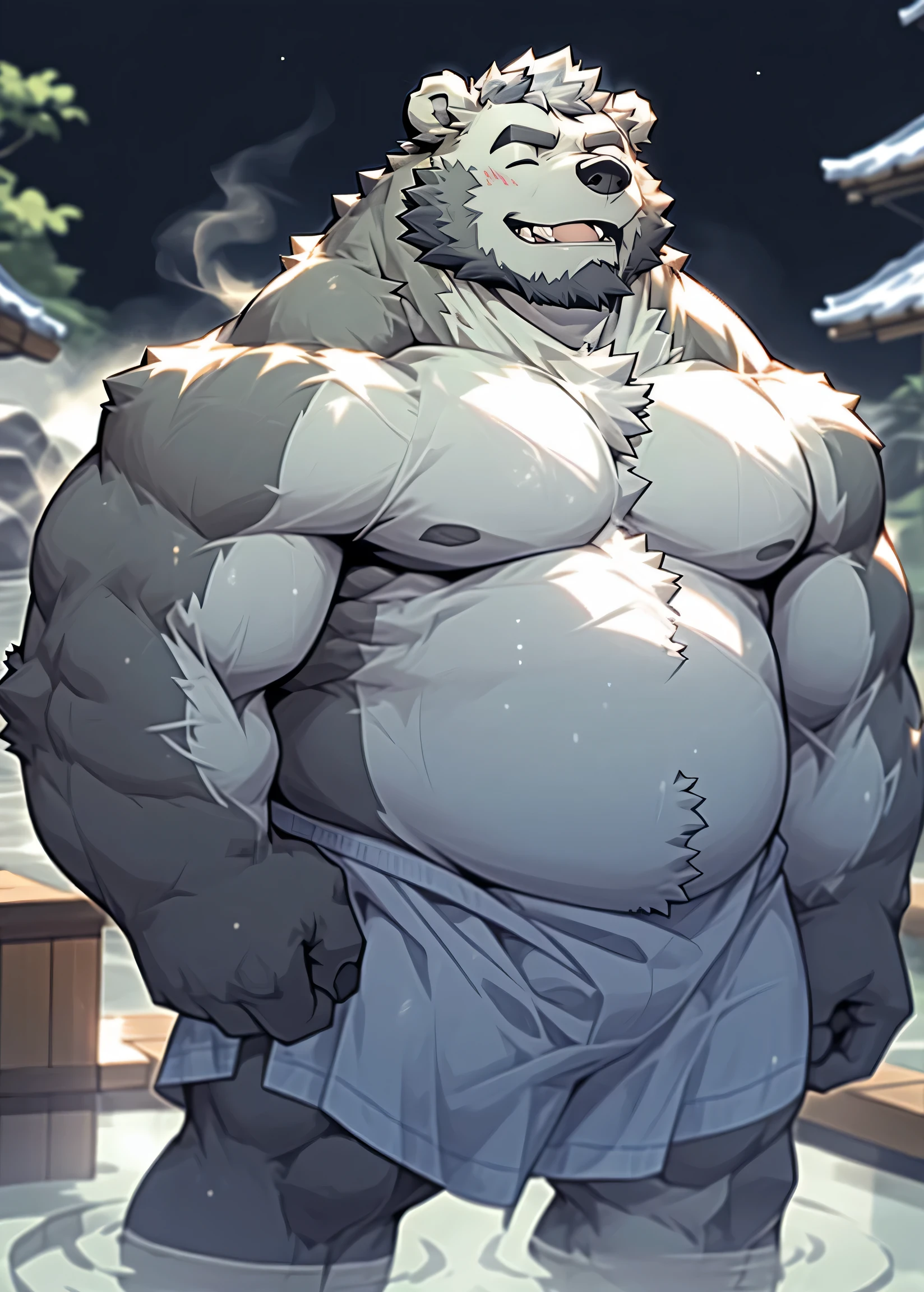 realistic rendering, CG realistic, semirealistic:1.3, 3d realistic, muscular old man soak in the onsen, fundoshi, furry, an anthro (chubby boar), big belly, an anthto, a old man big muscular, happy expression, detailed face, face, detailed eyes, eyes, really big muscle, bigger muscle, very big muscular, over sized muscle, biggest muscle, big pec muscular, biggest pec muscle, detailed muscle, photography, background