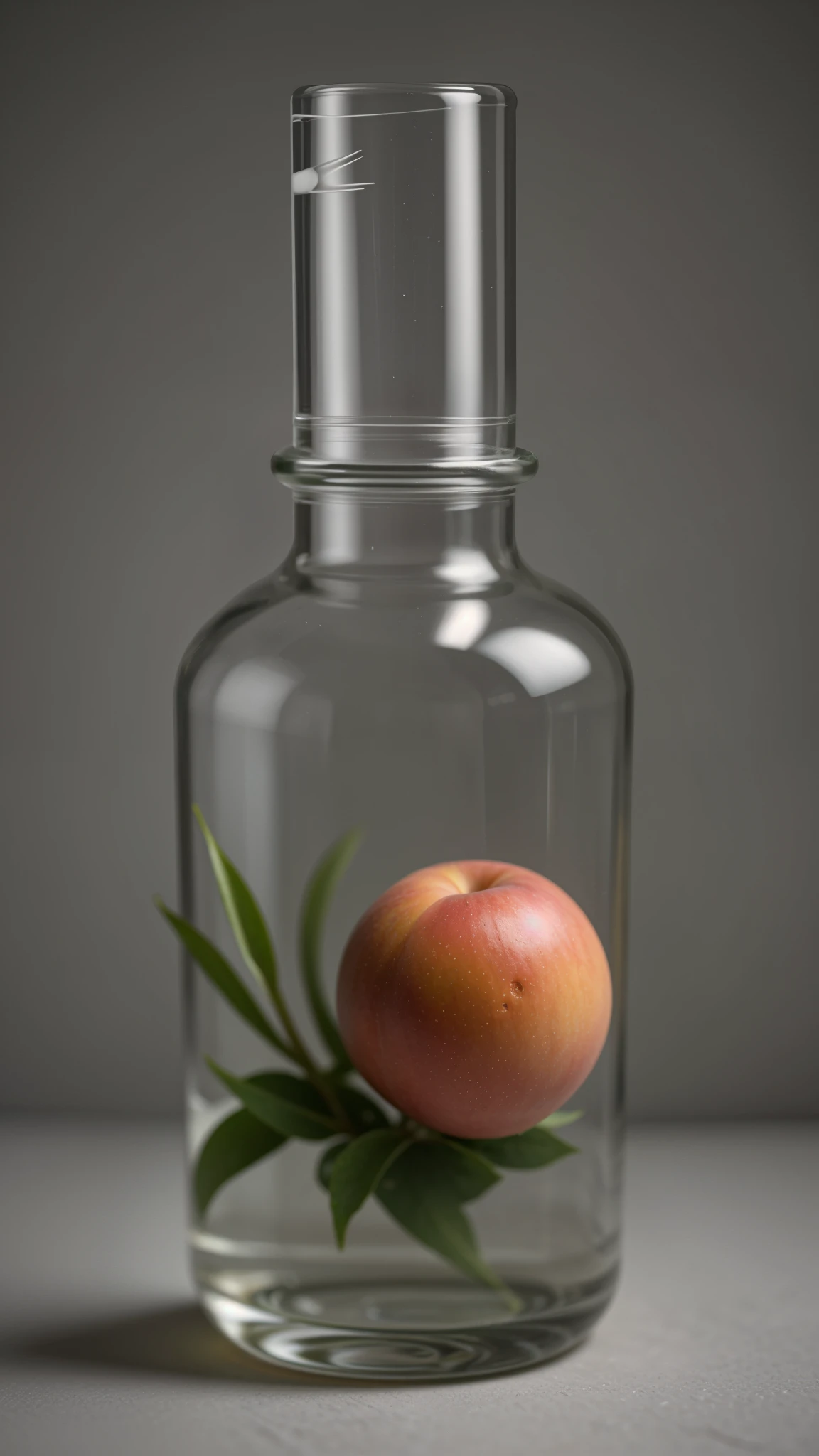 peach blossom tree in a bottle, esponjoso, realista, refraction of atmospheric light, Autor：Lee Jeffries Nikon D850 Stock Photo 4 Kodaport 400 F1 Camera.6 shots Rich colors Ultra-realistic realistic textures Dramatic lighting Trends in Unreal Engine ArtStation CineStill 800, Estilo-vidrio