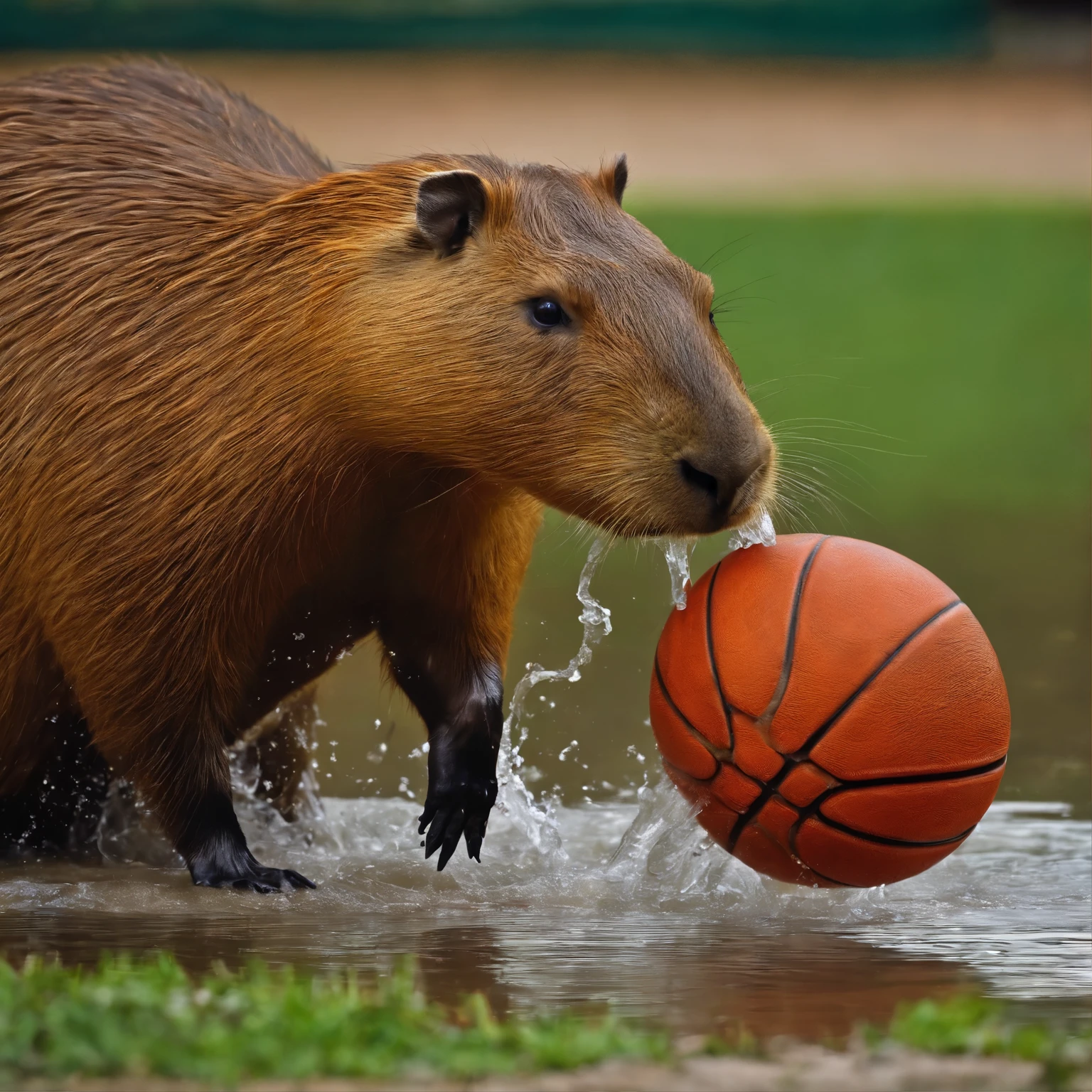 capybara, dunking a basketball, Basketballl, cartoon