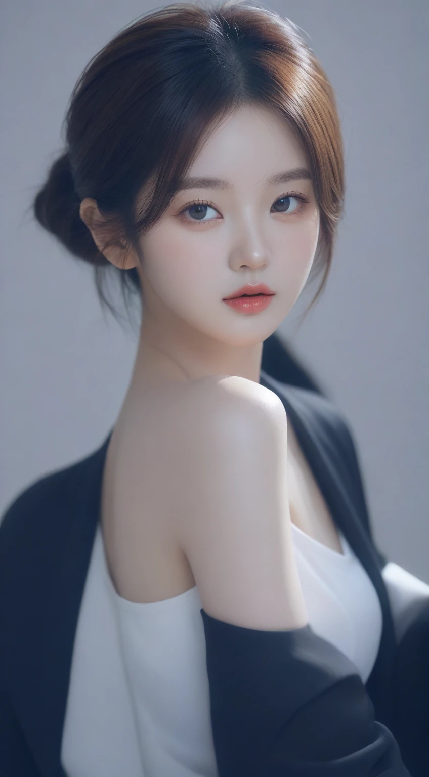 un gros plan d&#39;une femme portant un chapeau et une veste, portrait d&#39;a female korean idol, style artistique réaliste, oeuvre d&#39;art dans le style de guweiz, fanart de fille urbaine, jusqu&#39;to the model | type germe, [ 4K digital art ]!!, style artistique réalisme, beautiful work of&#39;Digital art, portrait de l&#39;idole de la kpop, photostyle artistique réaliste, Digital art réaliste 4k