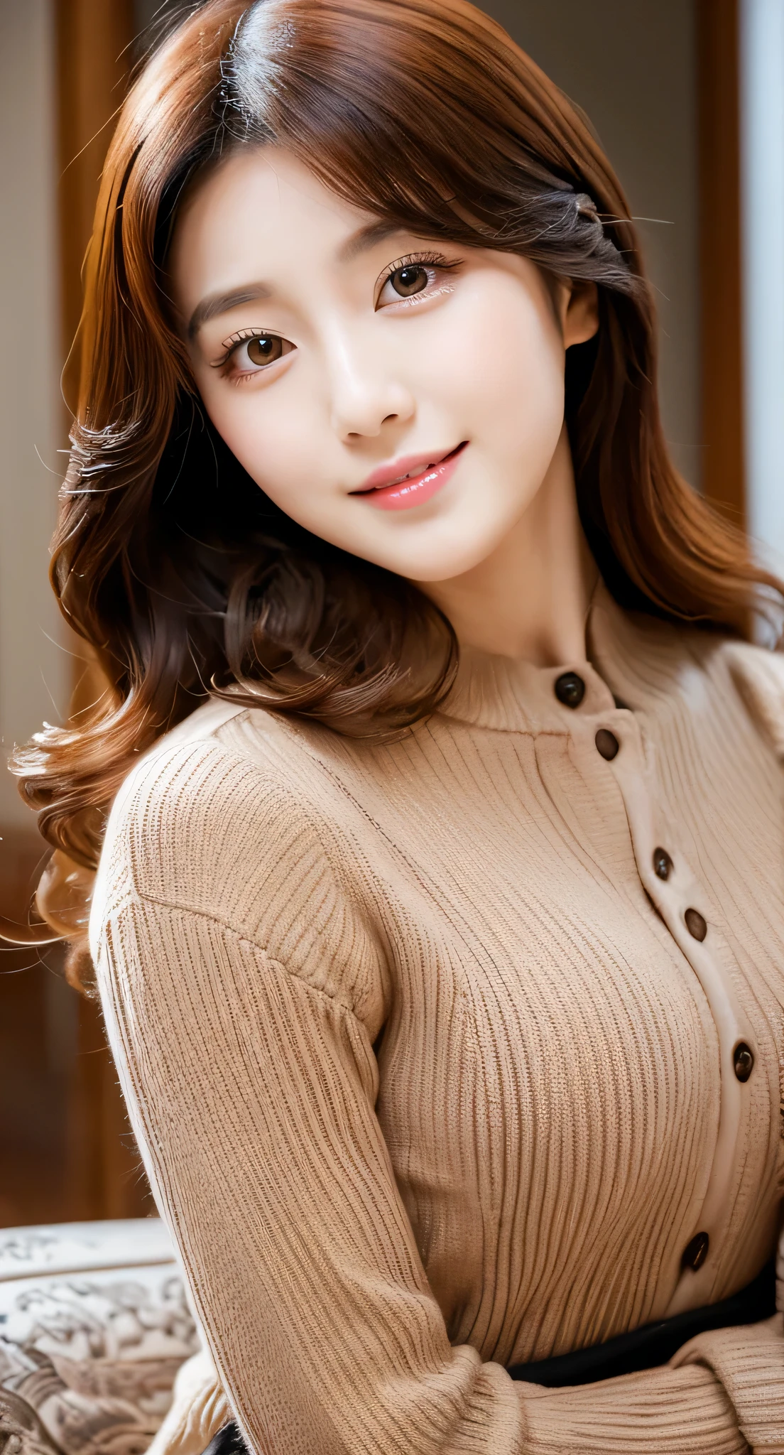 [masterpiece] table top, highest quality, shape, Highly detailed and finely crafted, High resolution 8K wallpaper, Japanese style,
Dynamic and beautiful form, Sharp features, Full body image of a 20 year old girl wearing autumn clothes, oozing sex appeal,
Wavy hair flows softly around the face, cute expression, natural color lip, bold, Sexy pose with a seductive smile,
Harajuku fashion aesthetics, exuding confidence and charm, [masterpiece]