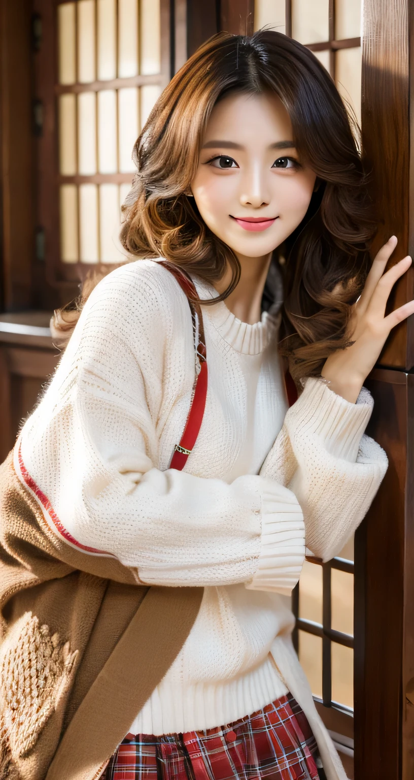 [masterpiece] table top, highest quality, shape, Highly detailed and finely crafted, High resolution 8K wallpaper, Japanese style,
Dynamic and beautiful form, Sharp features, Full body image of a 20 year old girl wearing autumn clothes, oozing sex appeal,
Wavy hair flows softly around the face, cute expression, natural color lip, bold, Sexy pose with a seductive smile,
Harajuku fashion aesthetics, exuding confidence and charm, [masterpiece]