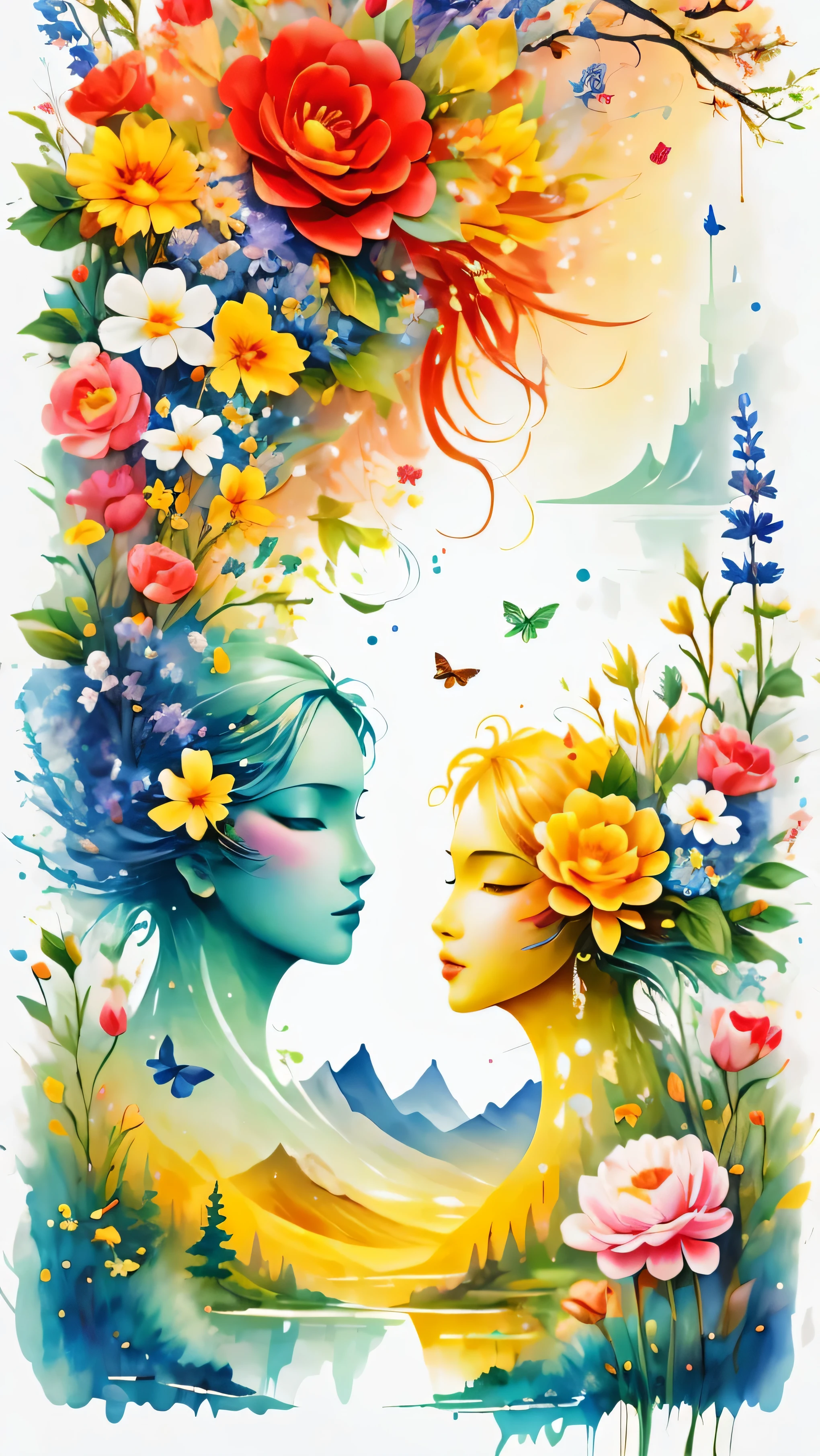 (masterpiece, best quality:1.2), greeting card design,我like你,like
