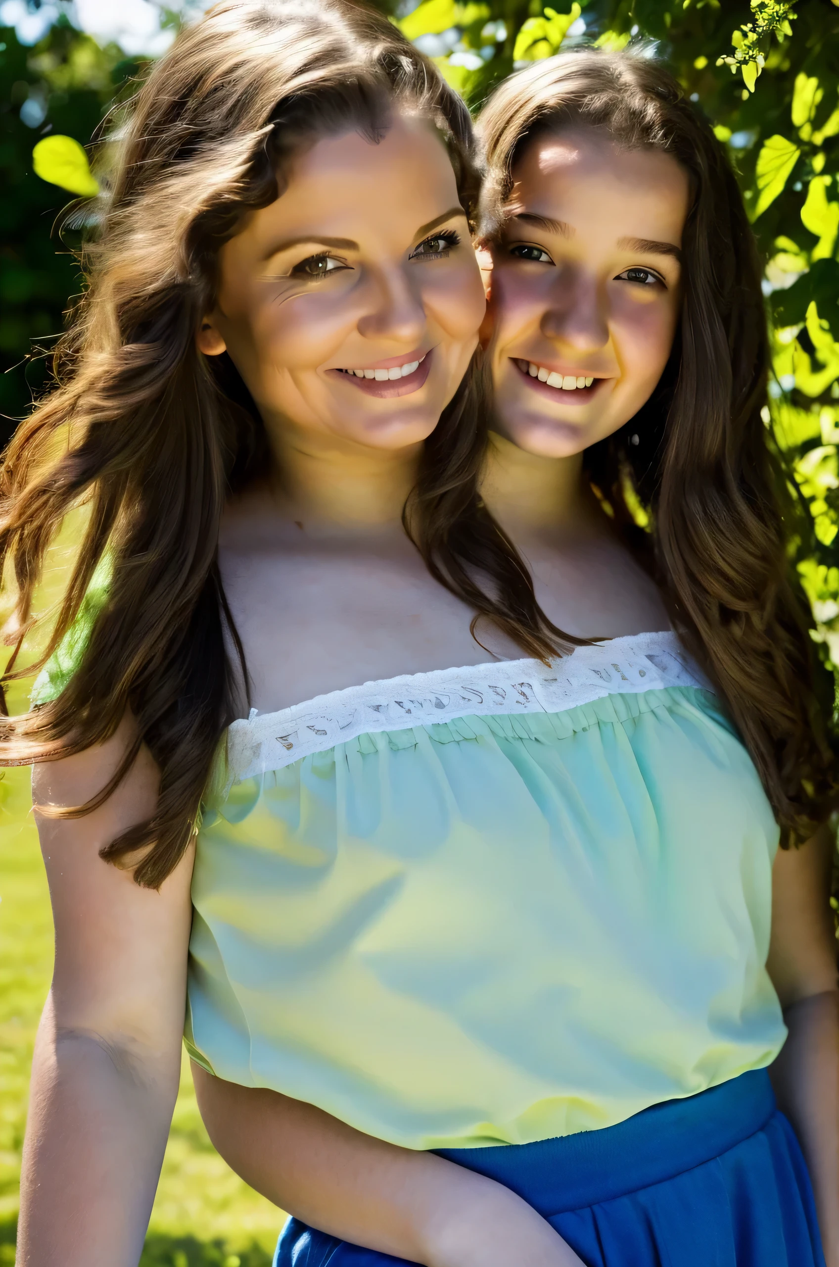 2heads, mom and daughter, (one head toddler:1.5), (one head adult:1.5)