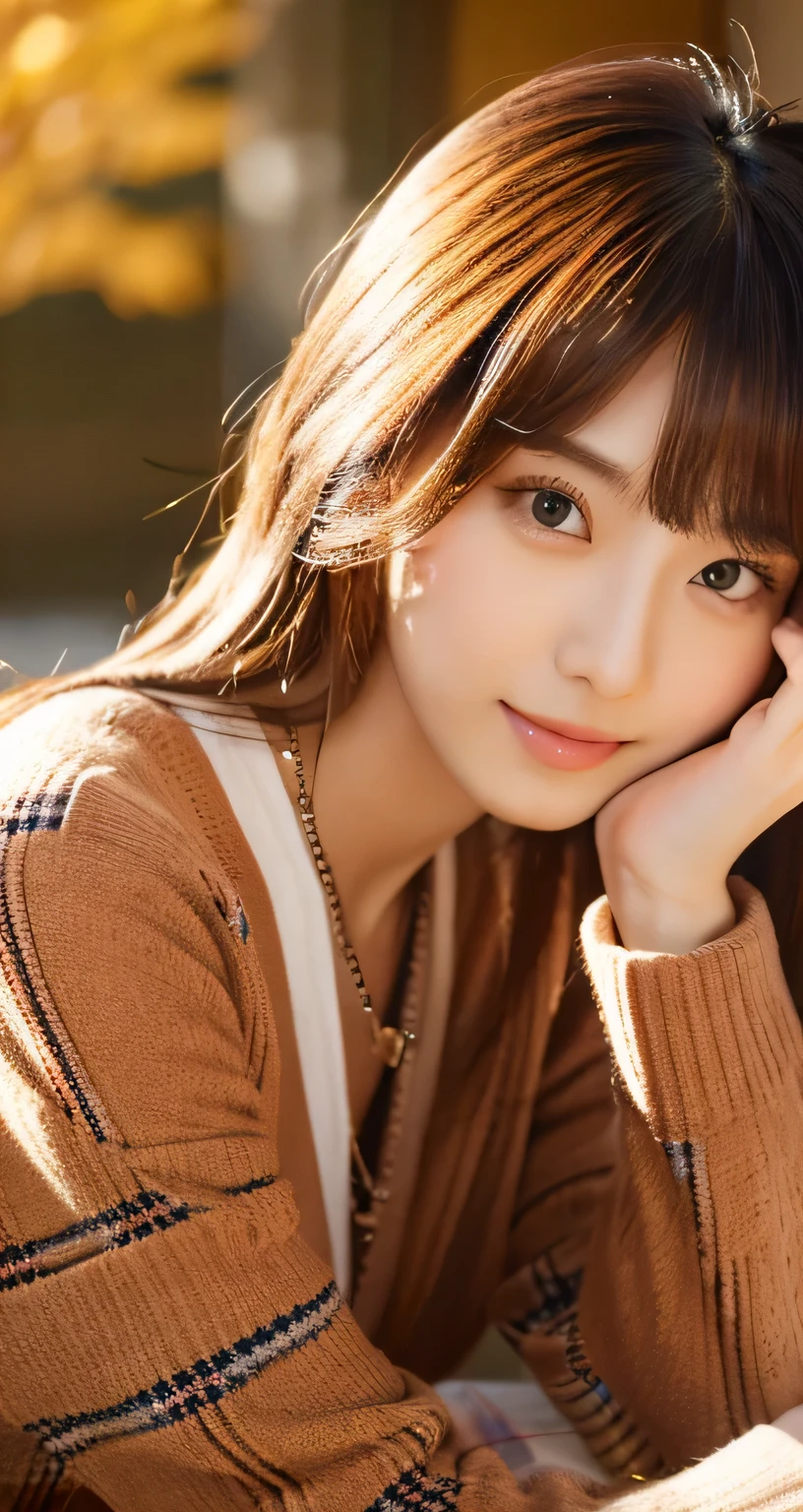 [masterpiece] table top, highest quality, shape, Highly detailed and finely crafted, High resolution 8K wallpaper, Japanese style,
Dynamic and beautiful form, Sharp features, Full body image of a 20 year old girl wearing autumn clothes, oozing sex appeal,
Wavy hair flows softly around the face, cute expression, natural color lip, bold, Sexy pose with a seductive smile,
Harajuku fashion aesthetics, exuding confidence and charm, [masterpiece]