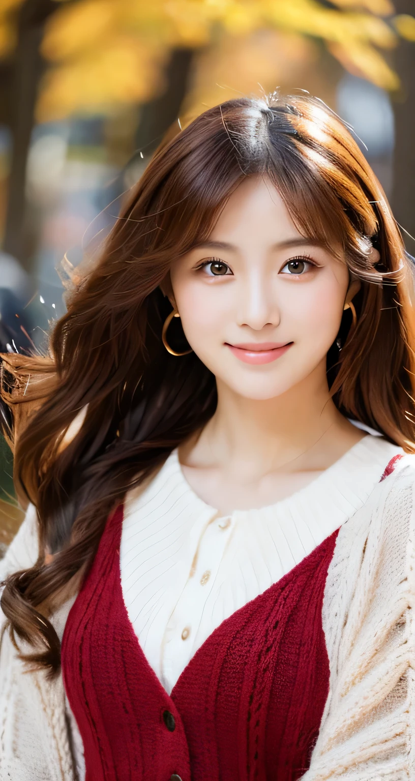 [masterpiece] table top, highest quality, shape, Highly detailed and finely crafted, High resolution 8K wallpaper, Japanese style,
Dynamic and beautiful form, Sharp features, Full body image of a 20 year old girl wearing autumn clothes, oozing sex appeal,
Wavy hair flows softly around the face, cute expression, natural color lip, bold, Sexy pose with a seductive smile,
Harajuku fashion aesthetics, exuding confidence and charm, [masterpiece]