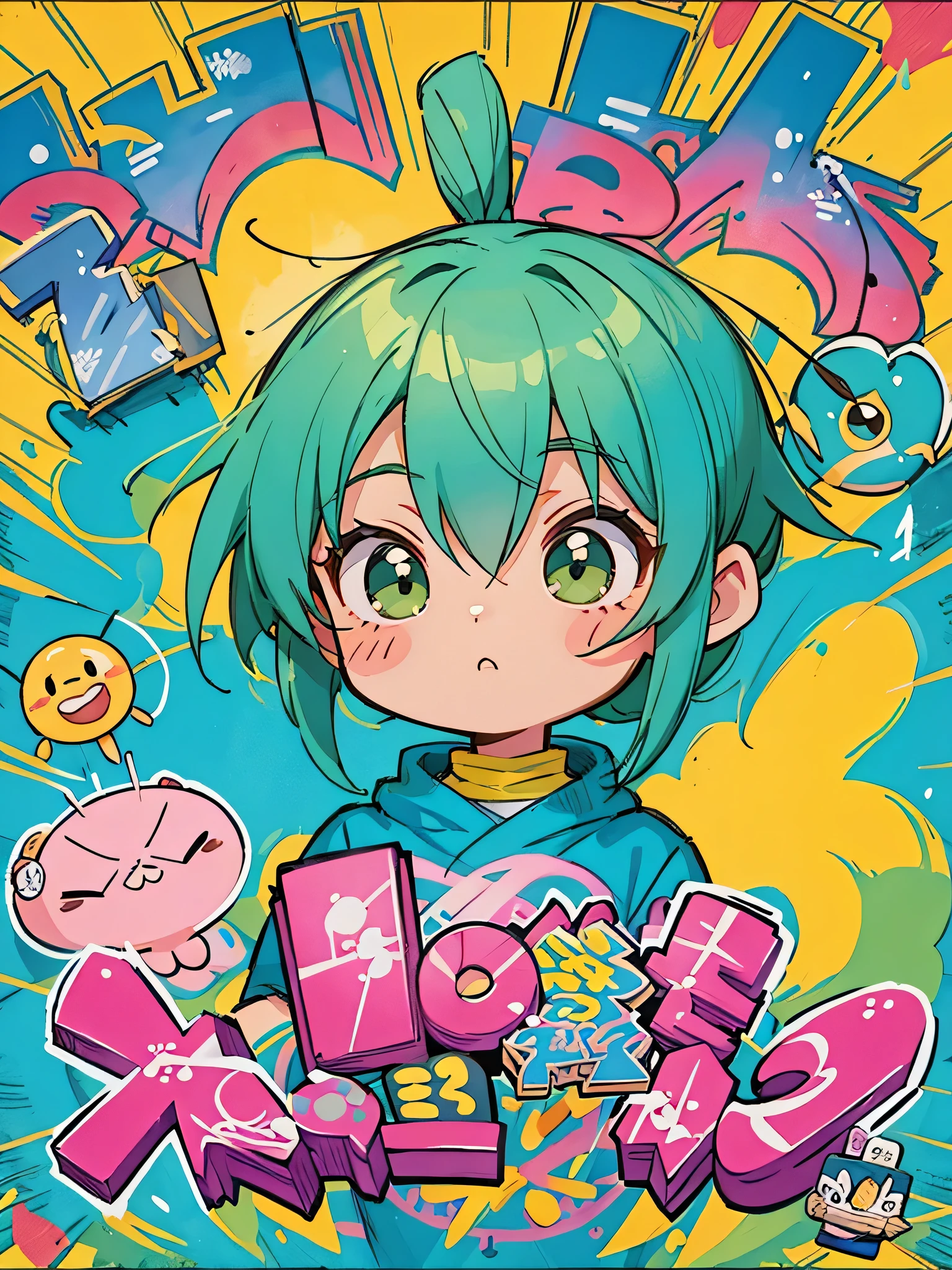 akira toriyama style, Kawaii Design, most beautiful girl ever、Chibi、beautiful spring afternoon、birdie、Light of hope、 (((highest quality))), ((Detailed details)), (((graffiti art))), ((masterpiece))、((Super detailed))、