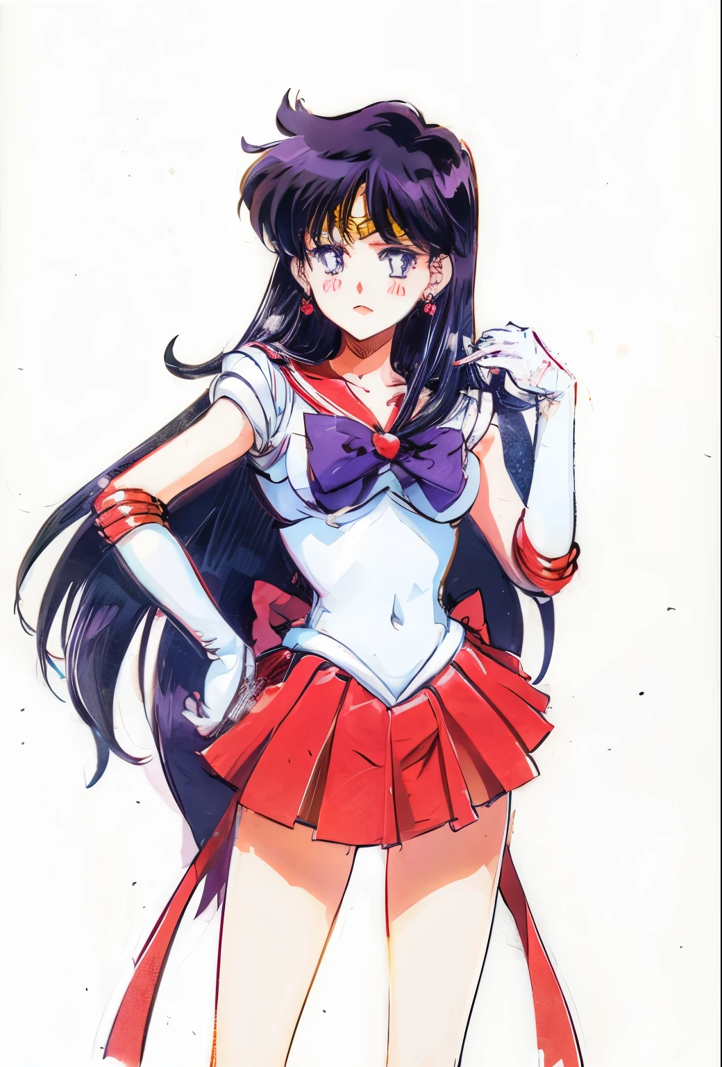 sailor girl in a red and white dress with a bow, sailor moon!!!!!!!!, rei hino as a princess, attractive matoi ryuko, sailor moon style, cute character, sailor uniform, by Sailor Moon, beautiful, rei hiroe
