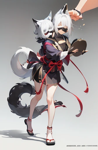 ((Animals,White Yokai,Illustration)), (Blindfold,Sad Face,Fox Head,Wolf Torso,Owl Wings,Tail Snake,Quadruped), Standing Portrait
((Animals,white monster, An illustration, )),(blindfold, Sad face, fox head, wolf carcass, owl back wing, tail snake, four legs),Standing picture