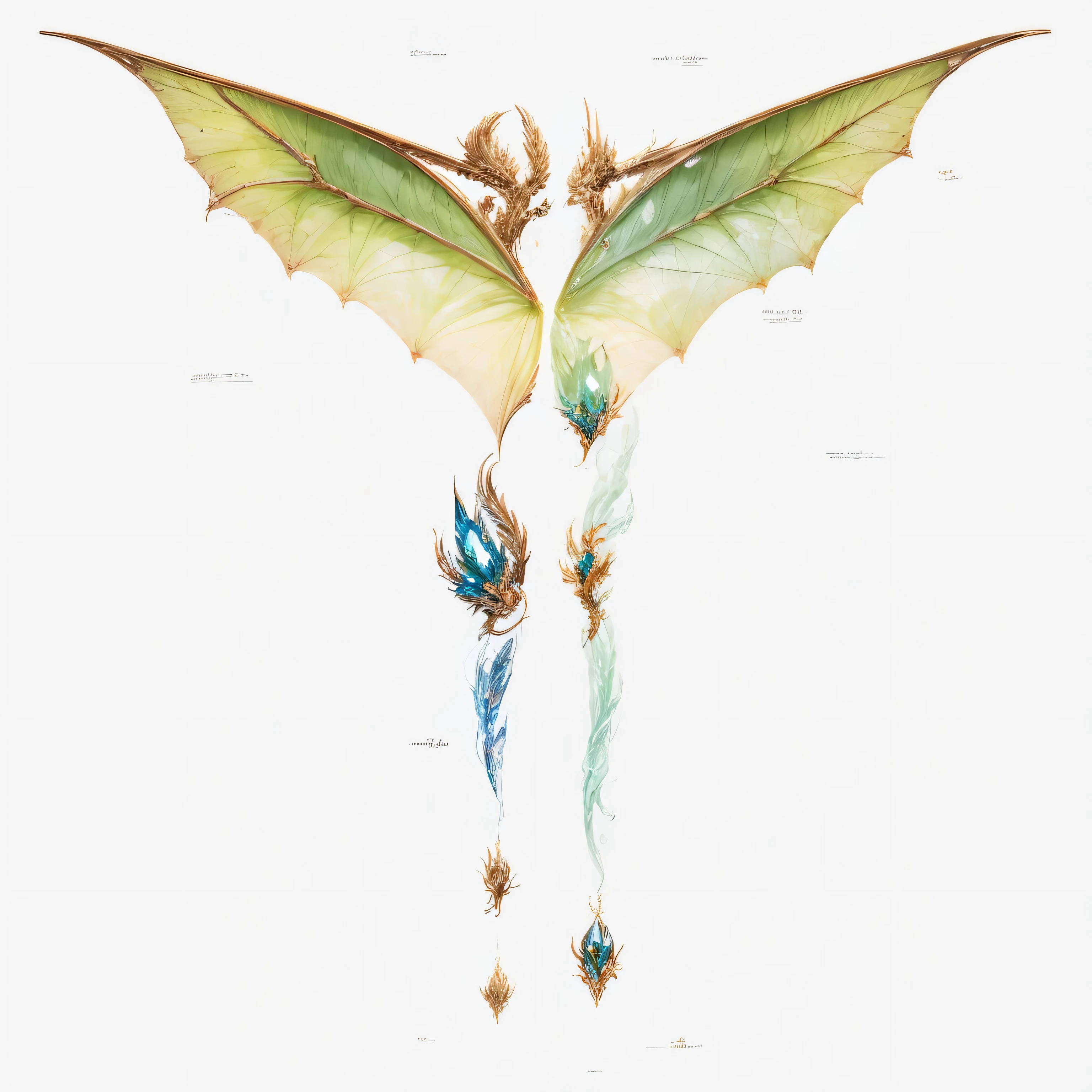 Ice dragon element，bat dragon wings，