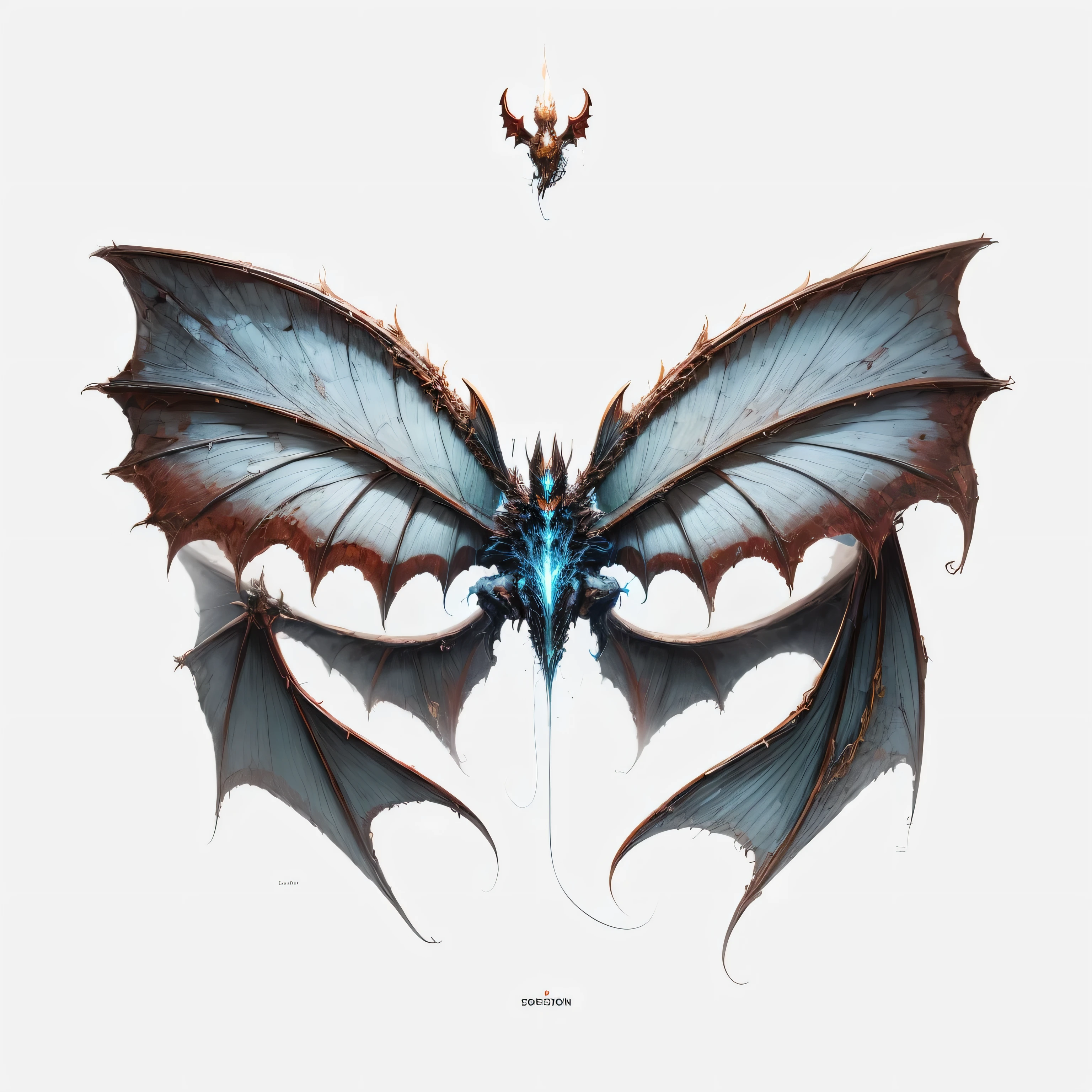 Skeleton dragon element,skeleton,bat dragon wings