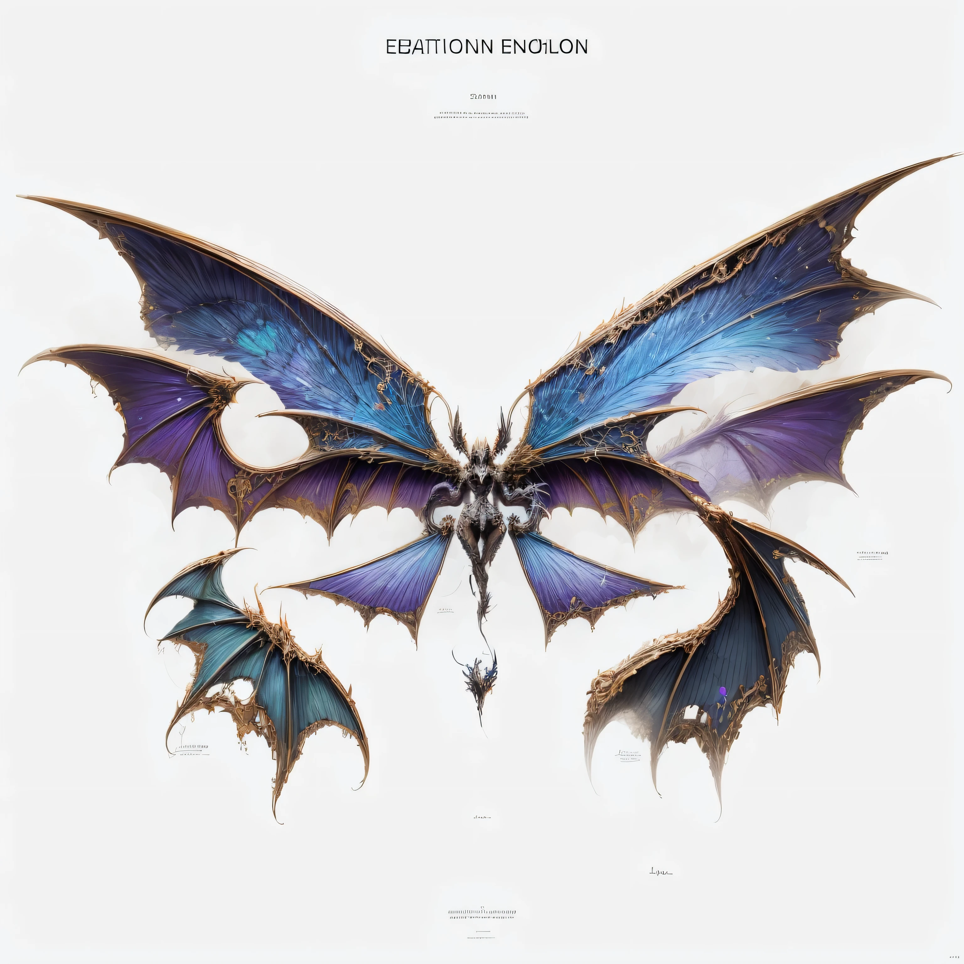 Skeleton dragon element,skeleton,bat dragon wings