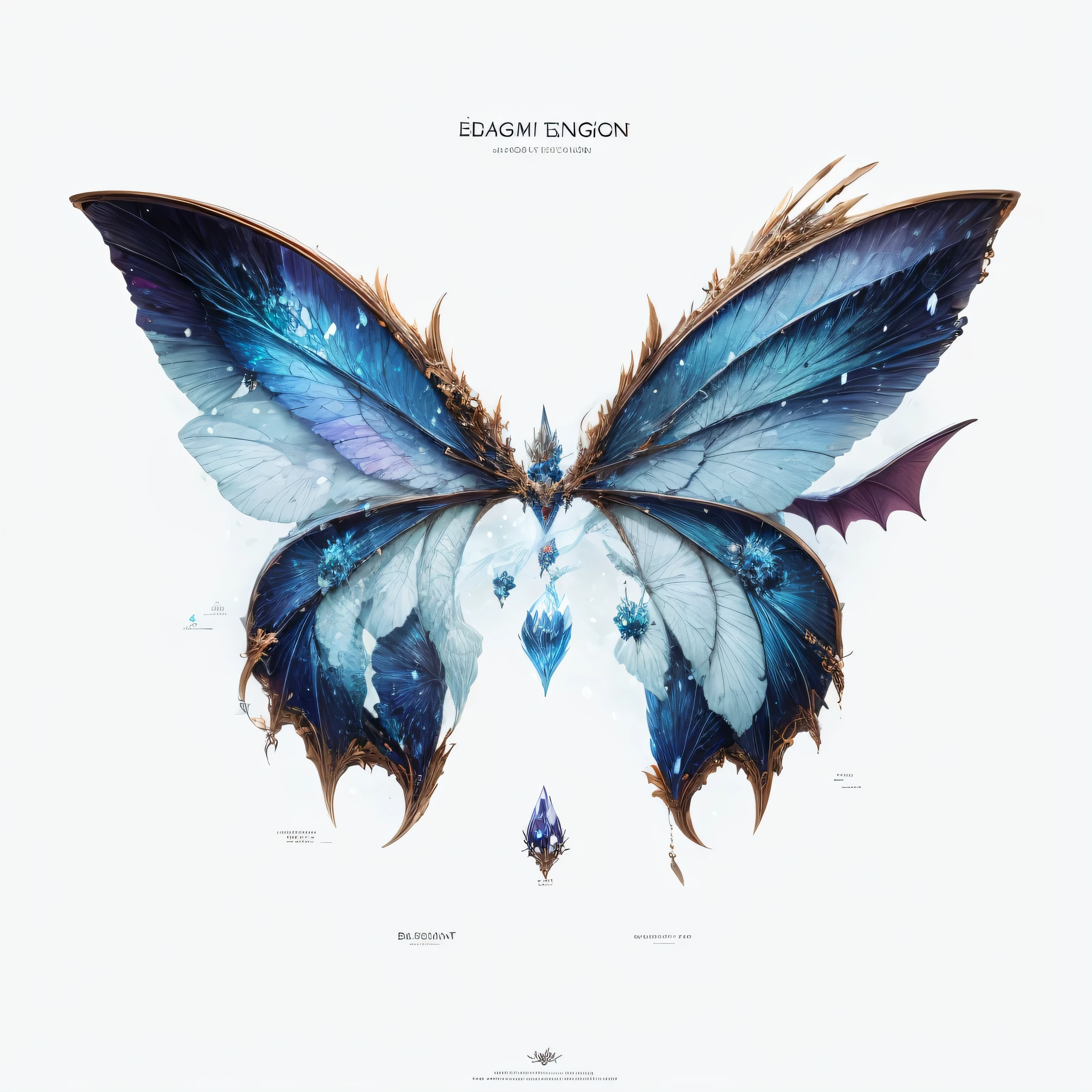 Snow dragon element,bat dragon wings,