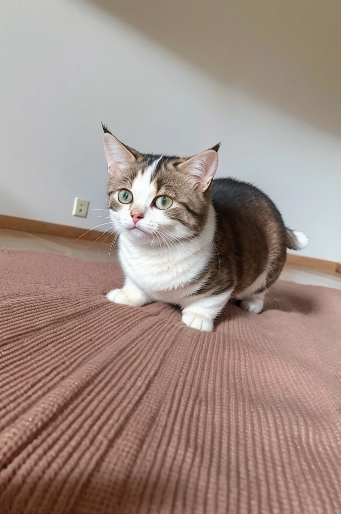 Super wide angle shot of kitten