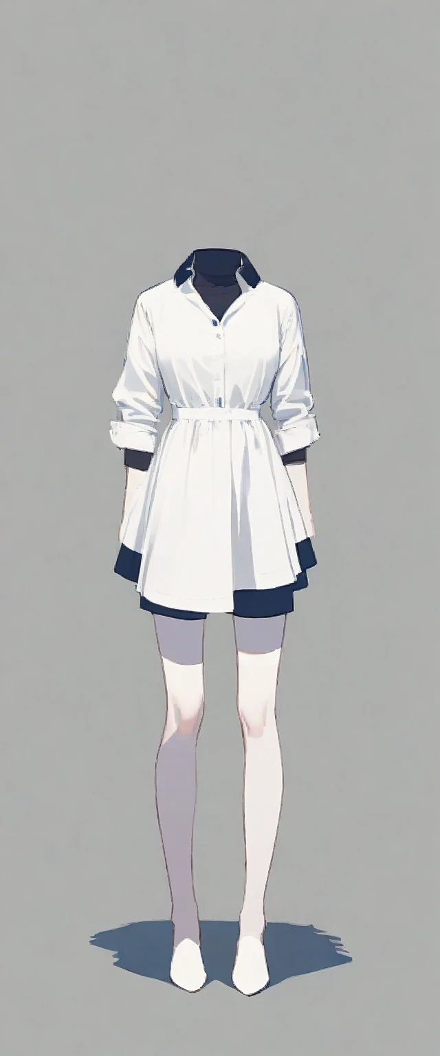 nobody, 1 girl, alone,(Headless:1.5), no hands, no legs, No weapons, No weapons, Simple background, whole body,