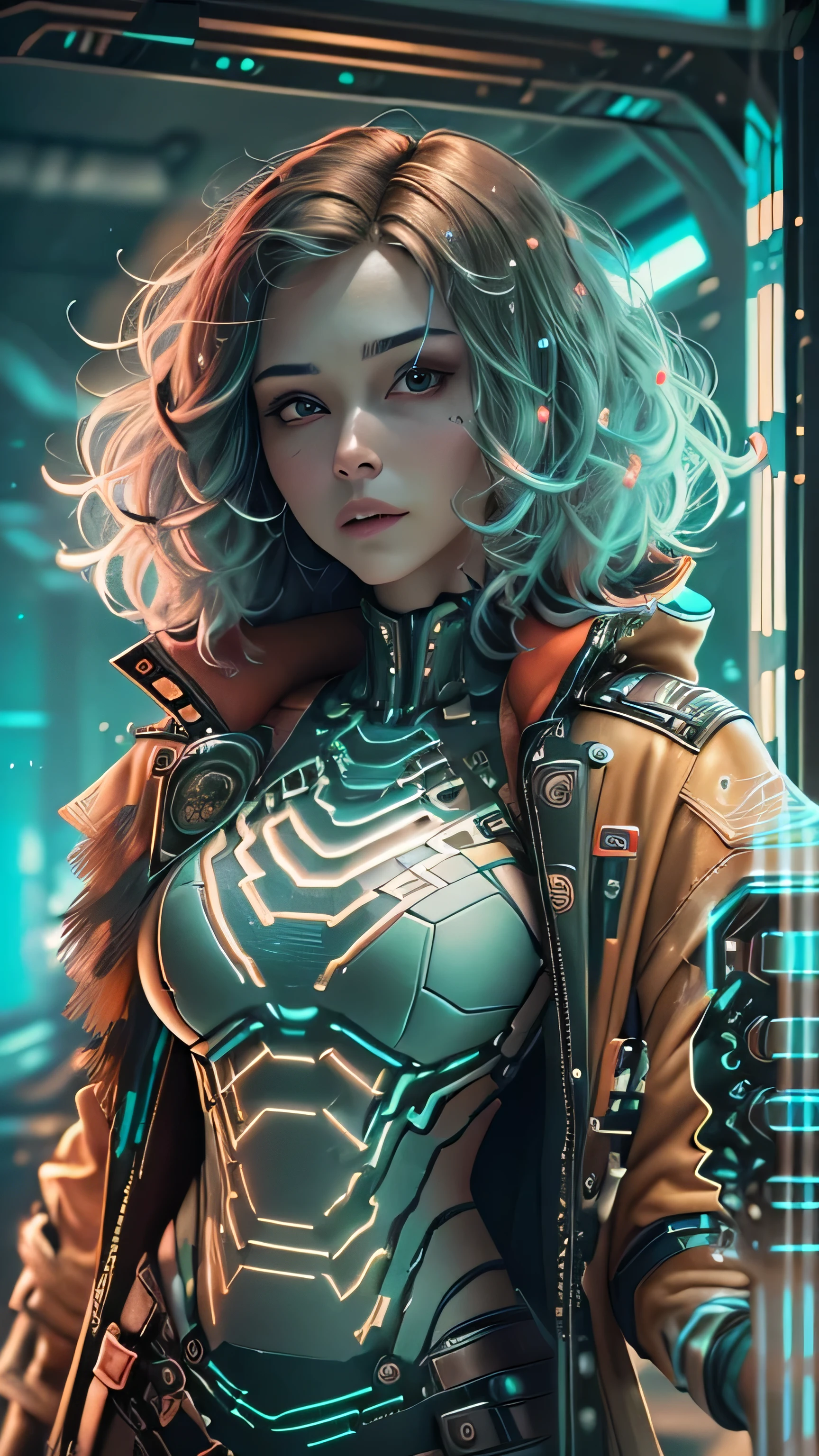 ((Melhor qualidade)), ((obra de arte)), (detalhado:1.4), 3D, uma imagem de uma linda mulher cyberpunk com cabelos grossos e volumosos,light particles, pura energia caos antitecnologia,HDR (high-range dynamics),rastreamento de raio,NVIDIA RTX,Super-resolution,Irreal 5,underground dispersal,PBR texturing,Post-processing,Anisotropic filtering,Profundidade de campo,Maximum clarity and sharpness,Texturas multicamadas,Mapas Albedo e Especulares,Surface shading,Accurate simulation of light-material interaction,Perfect proportions,octane rendering,Two-tone lighting,grande abertura,ISO baixo,White balance,rule of thirds,8k cru